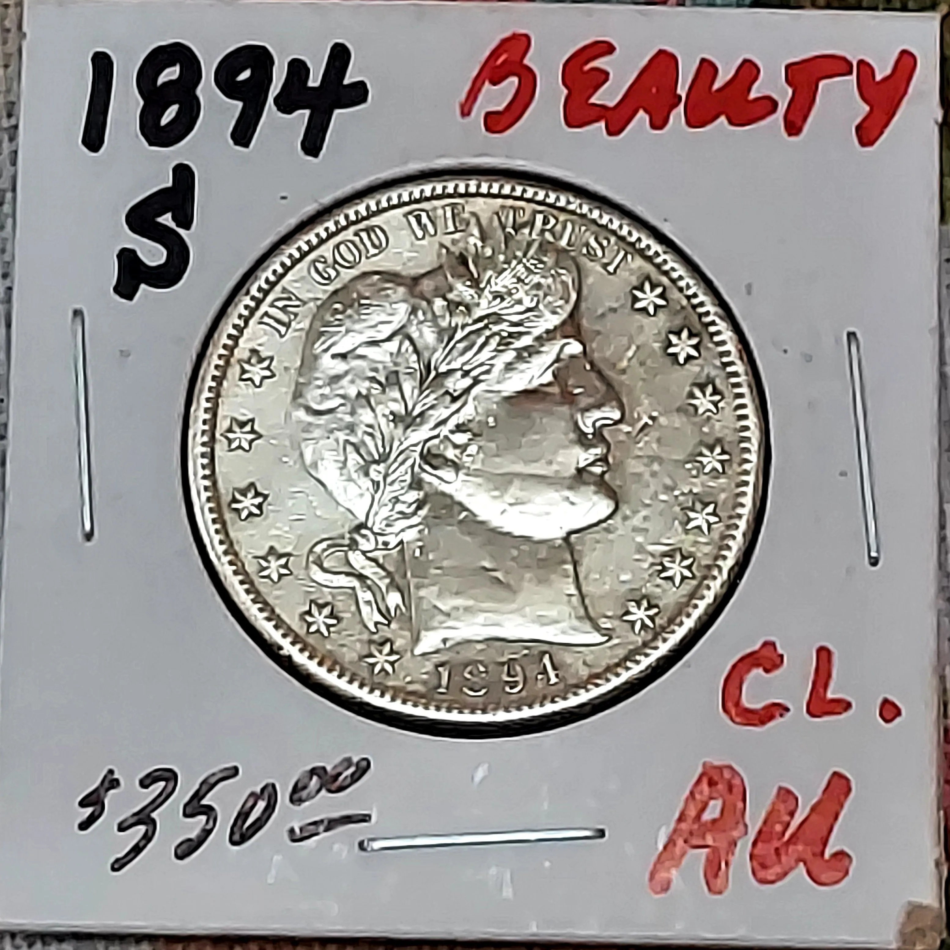 Product image for 1894-S BARBER HALF DOLLAR AU DETAILS 