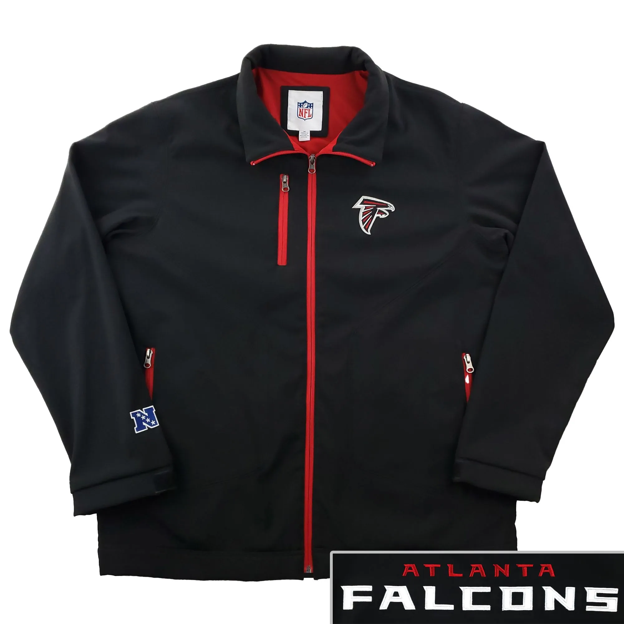 Product image for Atlanta Falcons Jacket G-III NFL Fleece Full Zip NFC Embroidered Men's Medium