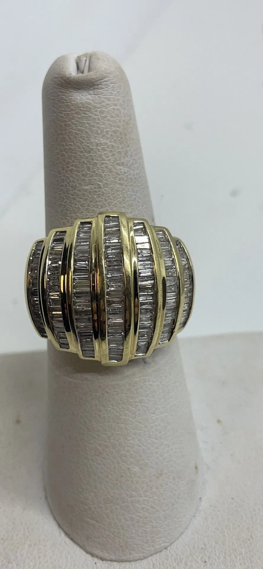 Product image for 14K Gold Diamond Baguette Dome Ring-Sz 7.25