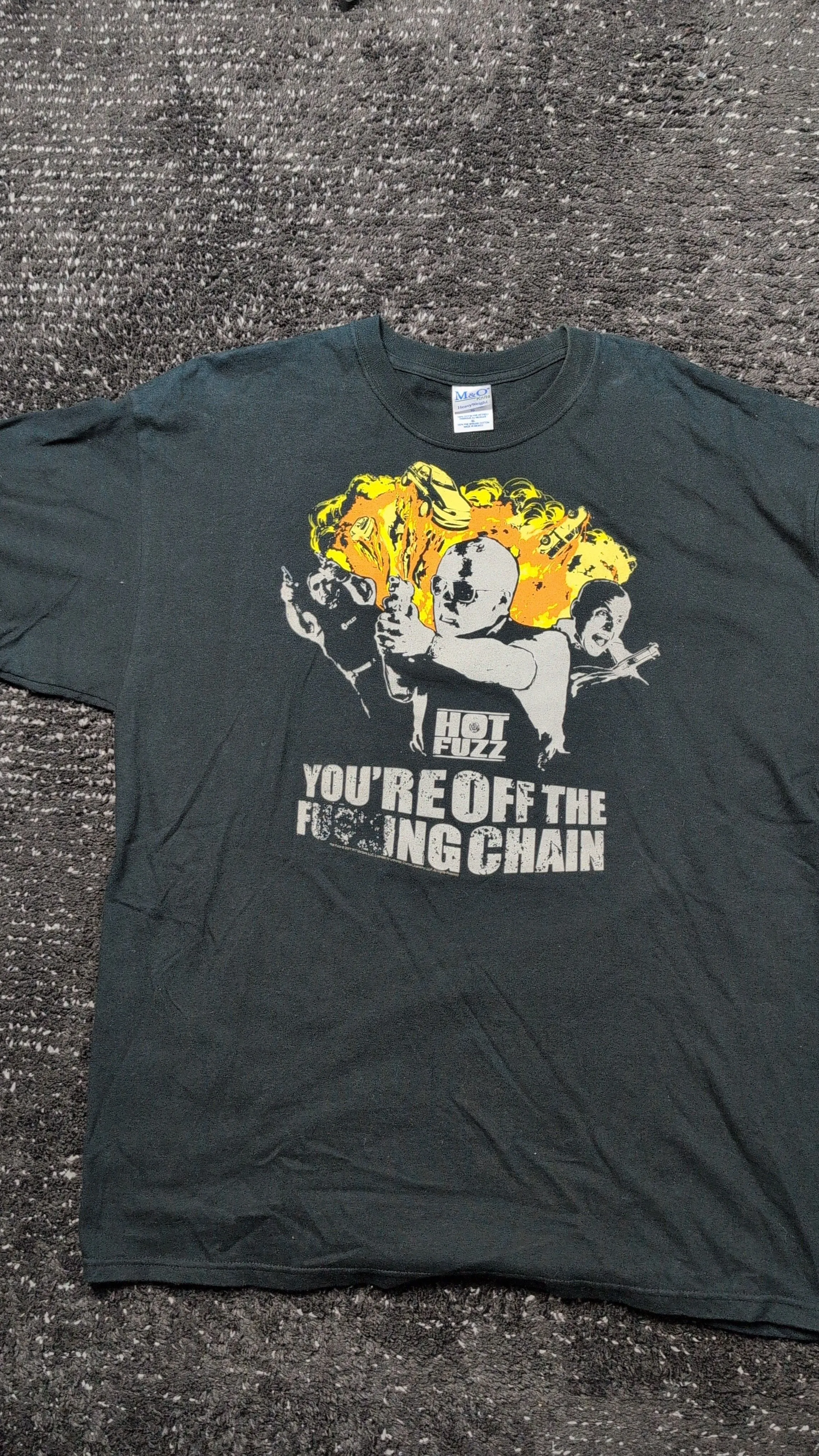 Product image for 2007 Hot Fuzz You're Off The Fucking Chain! Movie Promo Shirt XL