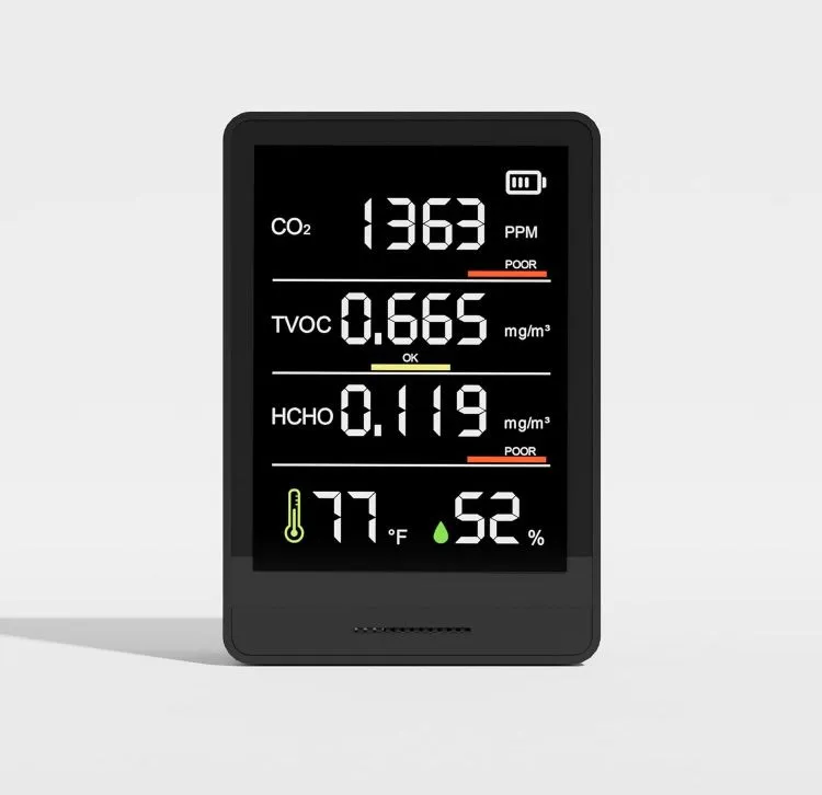 Product image for Air Quality Monitor Professional & Accurate CO2 TVOC HCHO Humidity& Temperature monitor