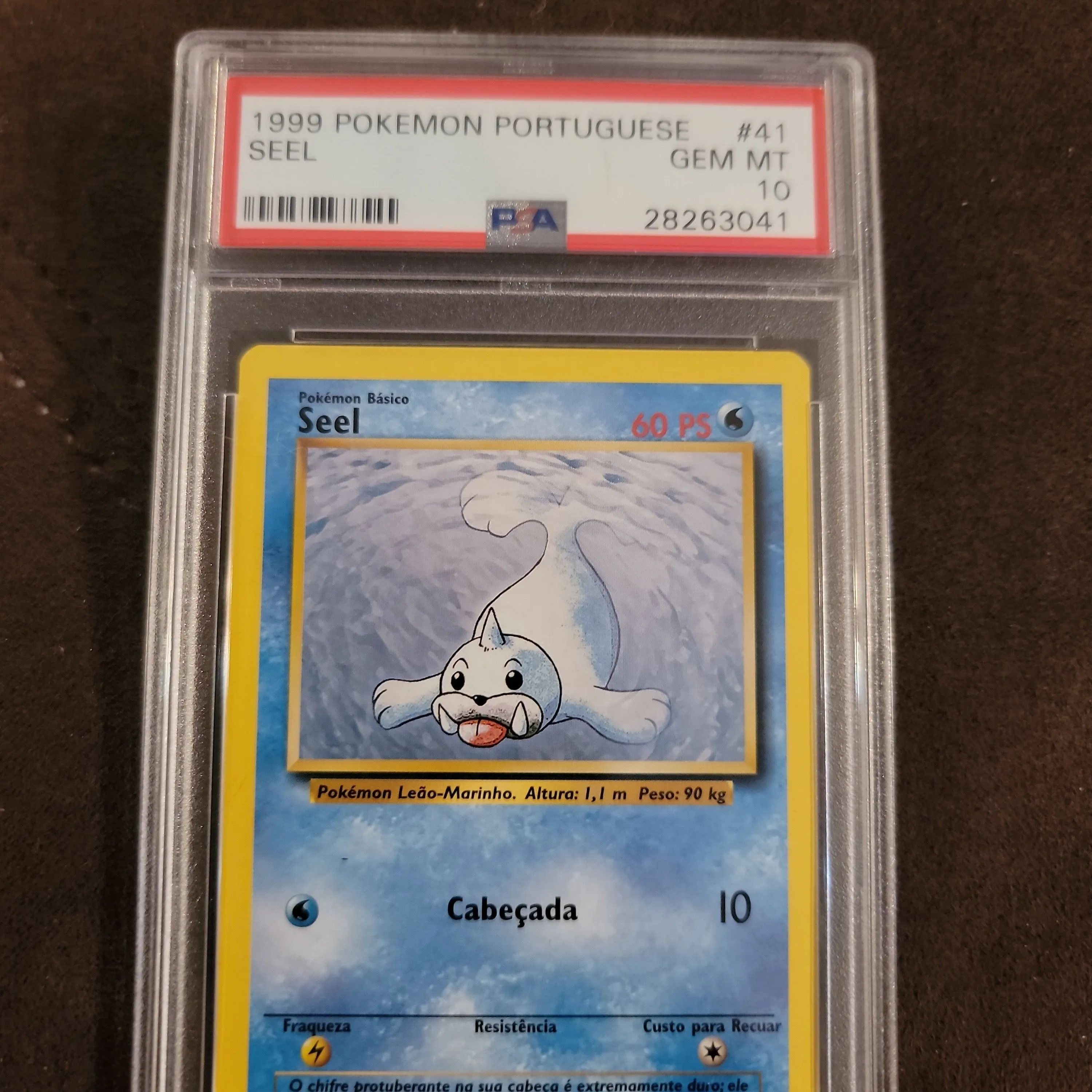 Product image for 1999 Pokemon Portuguese Seel  PSA GEM MT 10