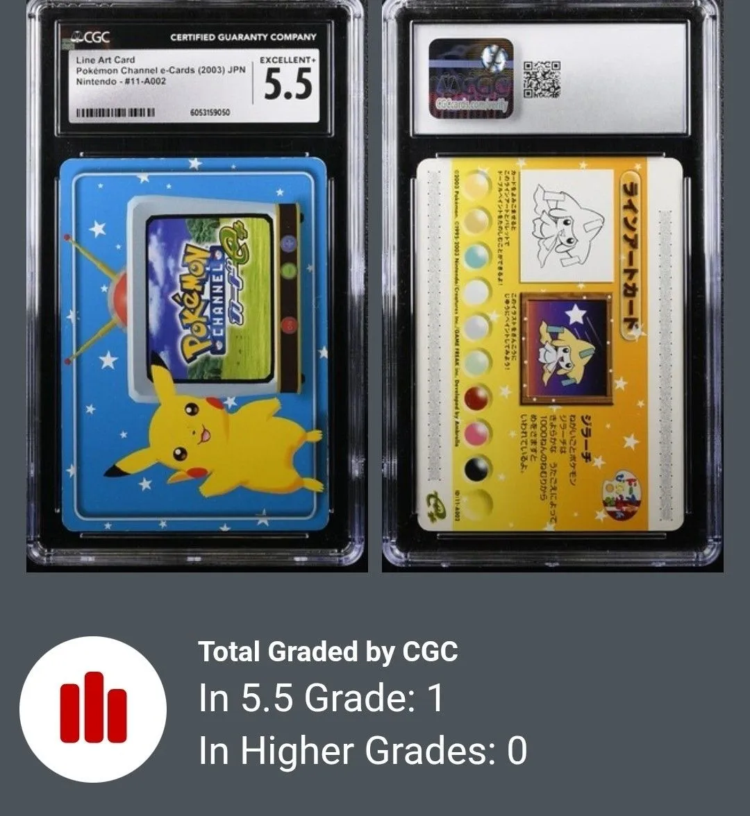 Slab: Pokemon: Line Art Card: Pokemon Channel e-Cards: CGC 5.5  Whatnot:  Shop, Sell, Connect