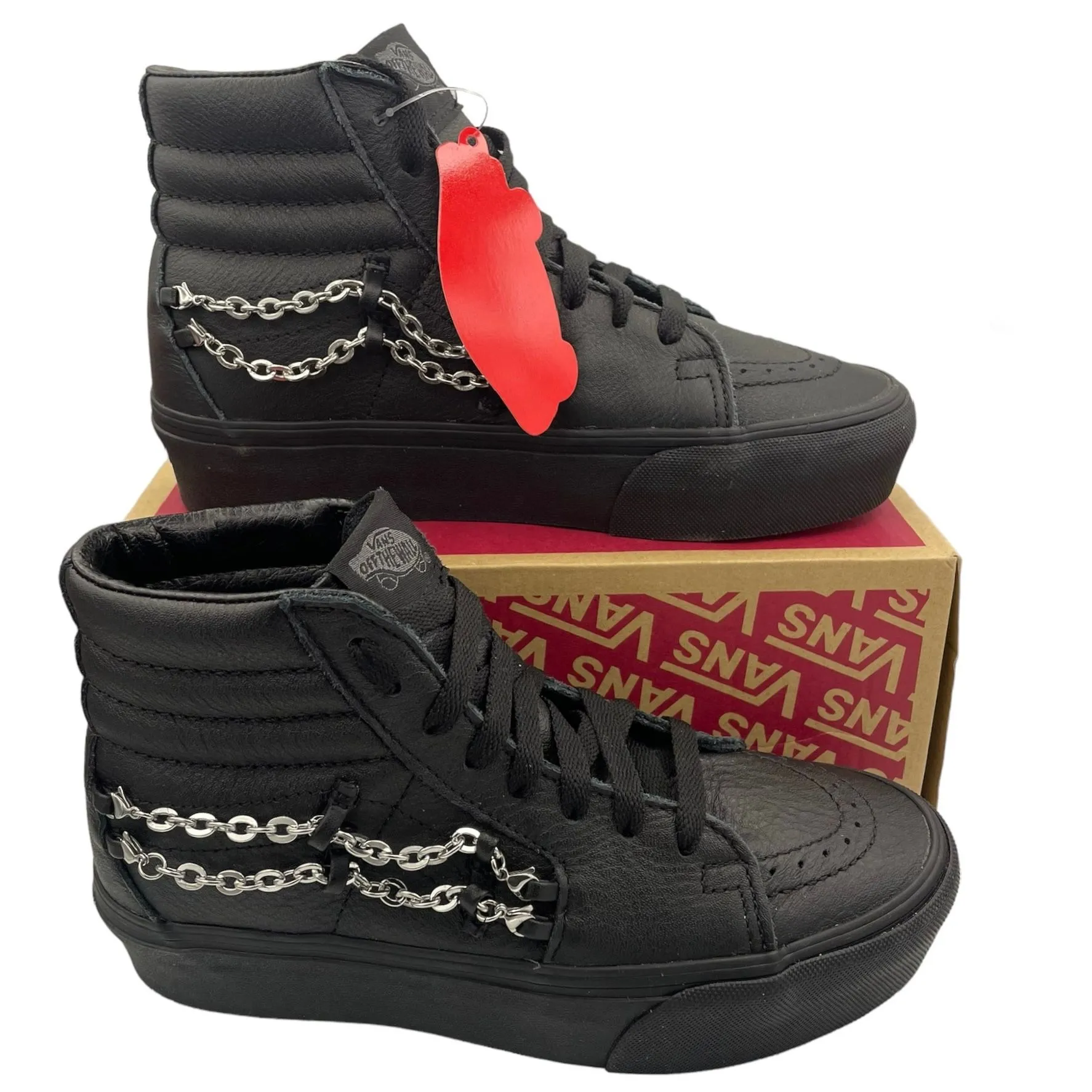 Product image for Vans unisex sk8-hi platform Chain black sneakers Women 6, Men 4.5