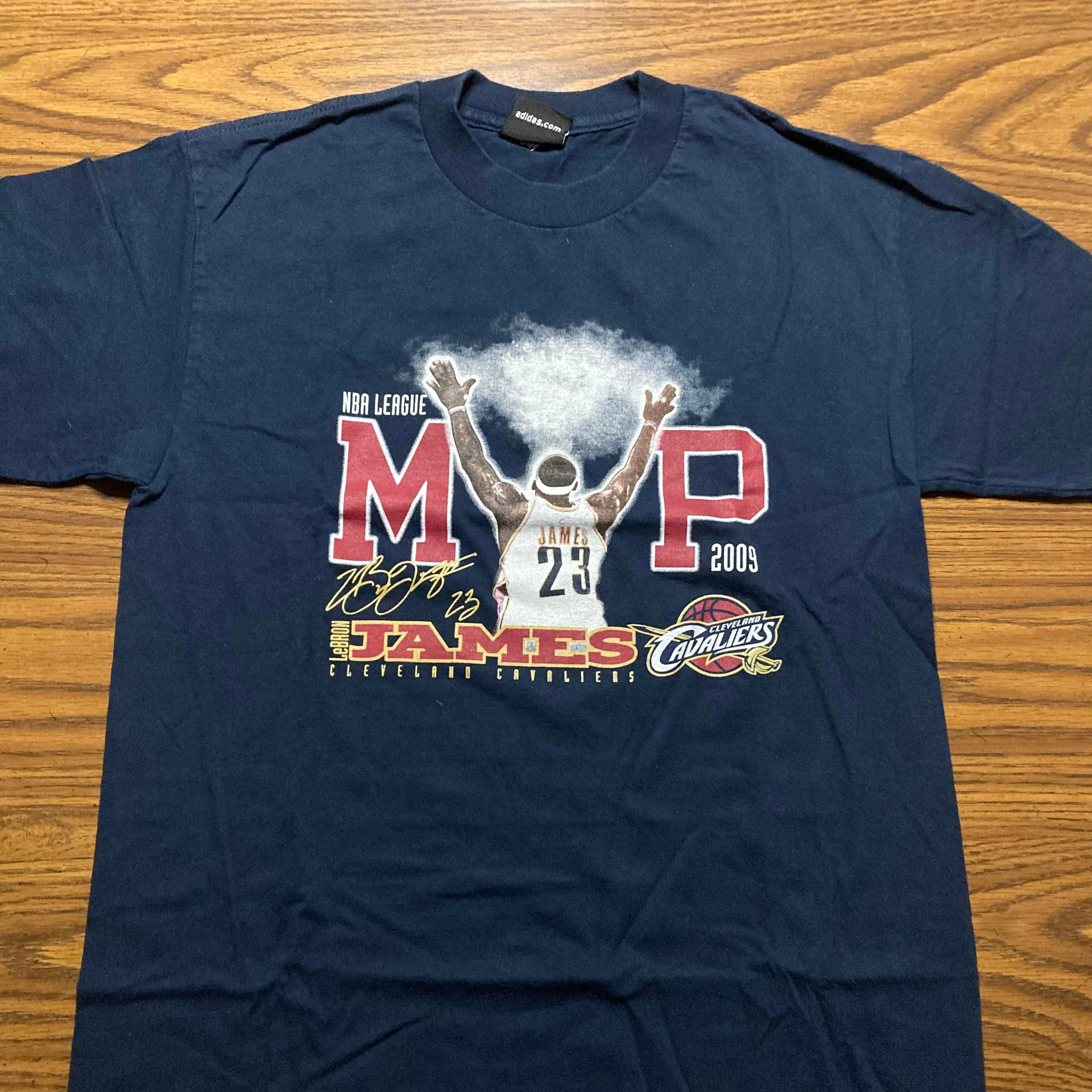 Product image for 15. 2009 Adidas Cleveland Cavaliers LeBron James NBA League MVP Tee #12405