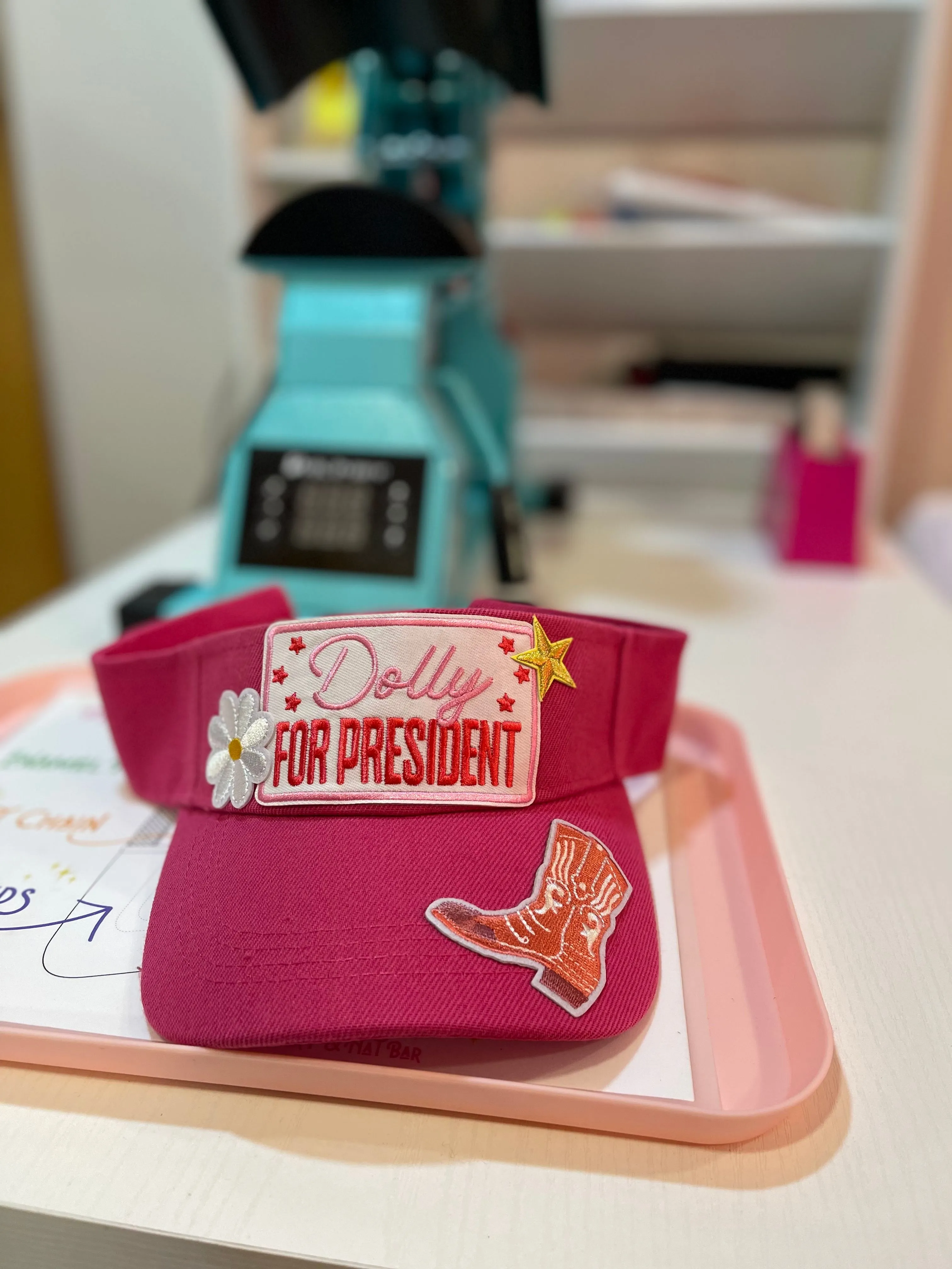 Product image for Custom Pink Dolly Parton Women's Visor