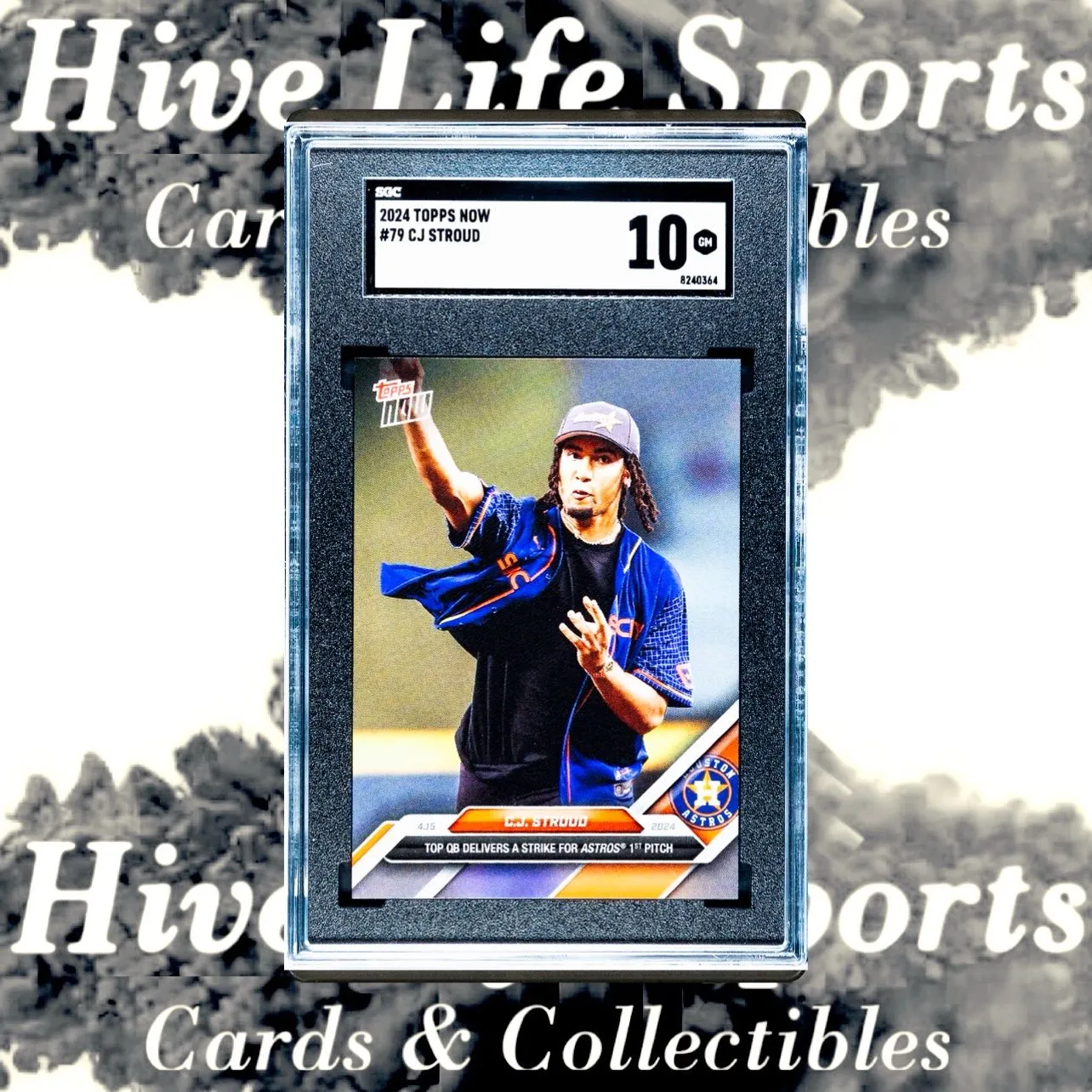Product image for CJ Stroud 2024 Topps Now 1st Pitch #79 Texans Astros SGC 10