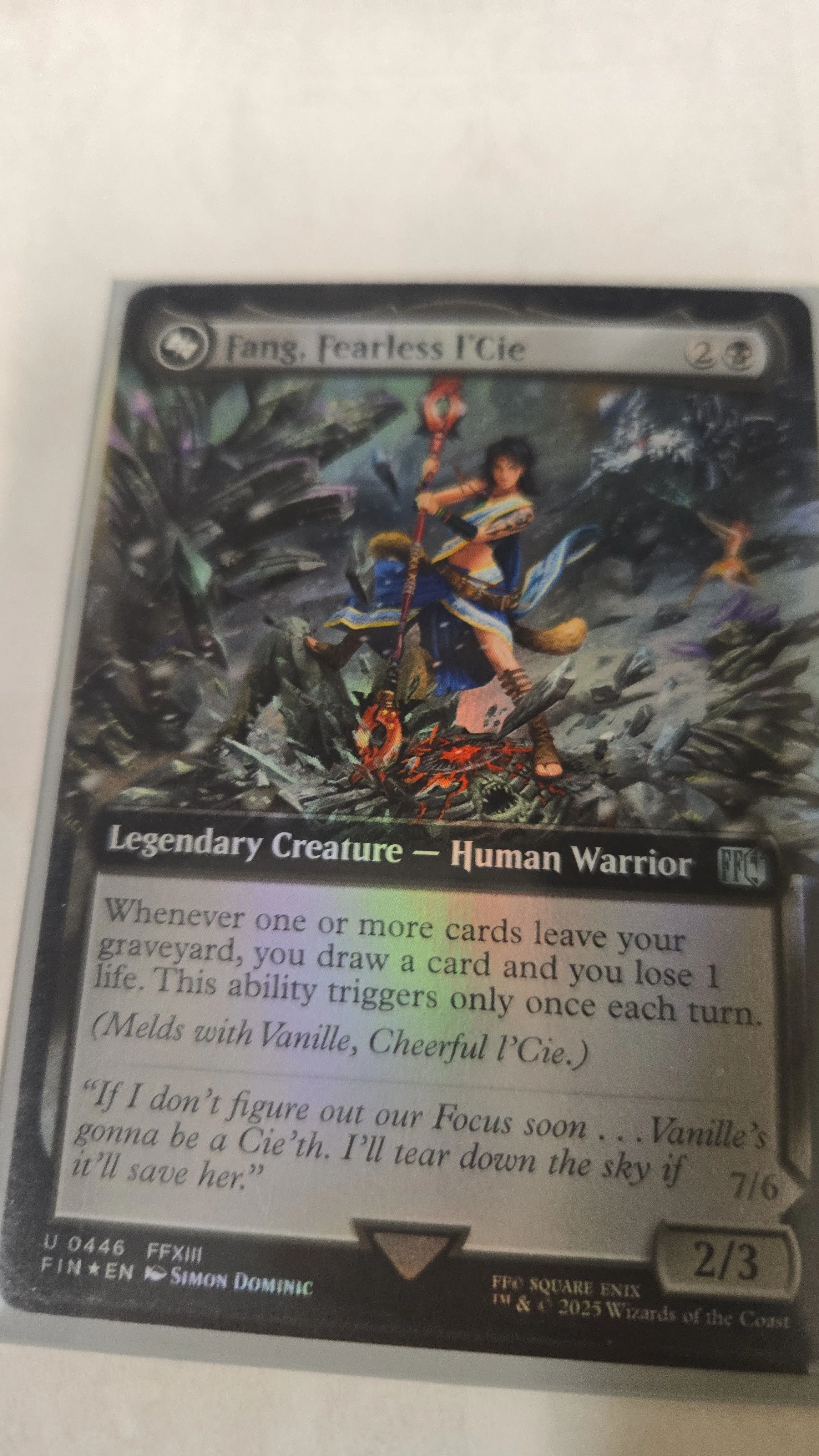 Product image for mtg Final fantasy Extended art foil Fang Fearless l'Cie