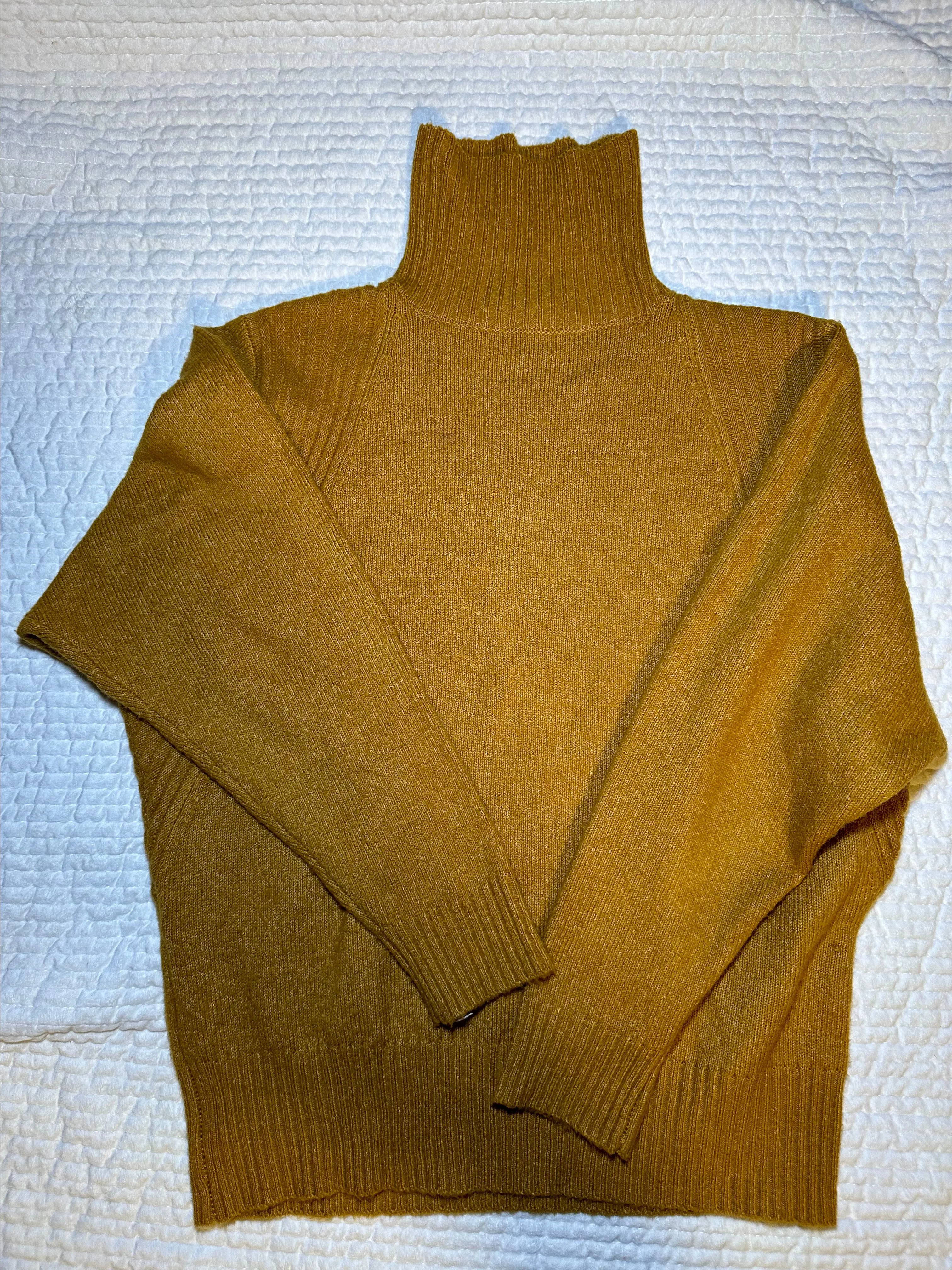 Product image for Mustard yellow turtleneck sweater size medium