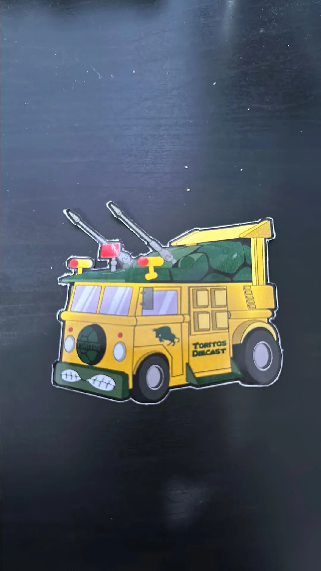 Product image for TMNT toritos diecast sticker.