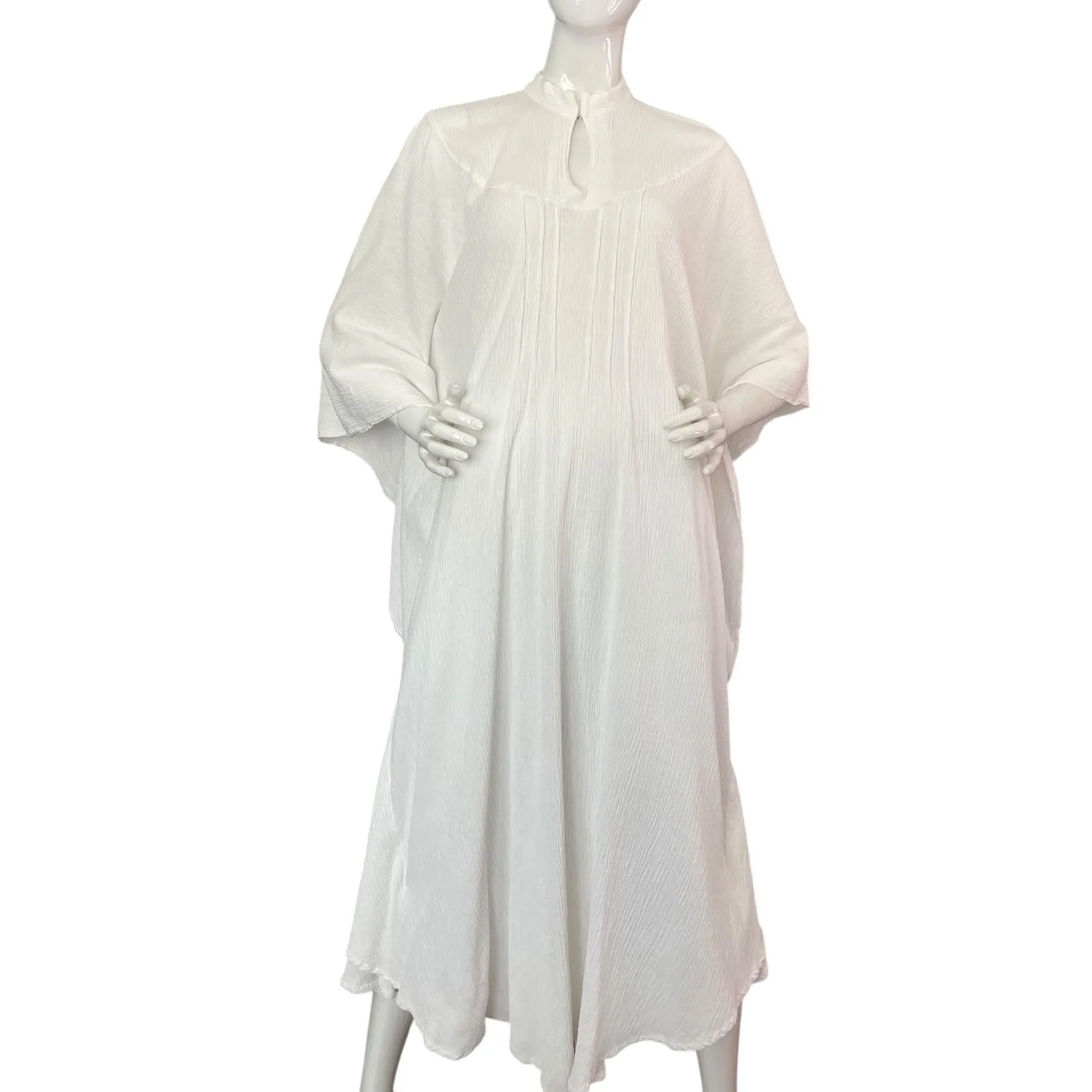 Product image for 1970s Gauze Caftan Dress Keyhole B up to 48” L46”