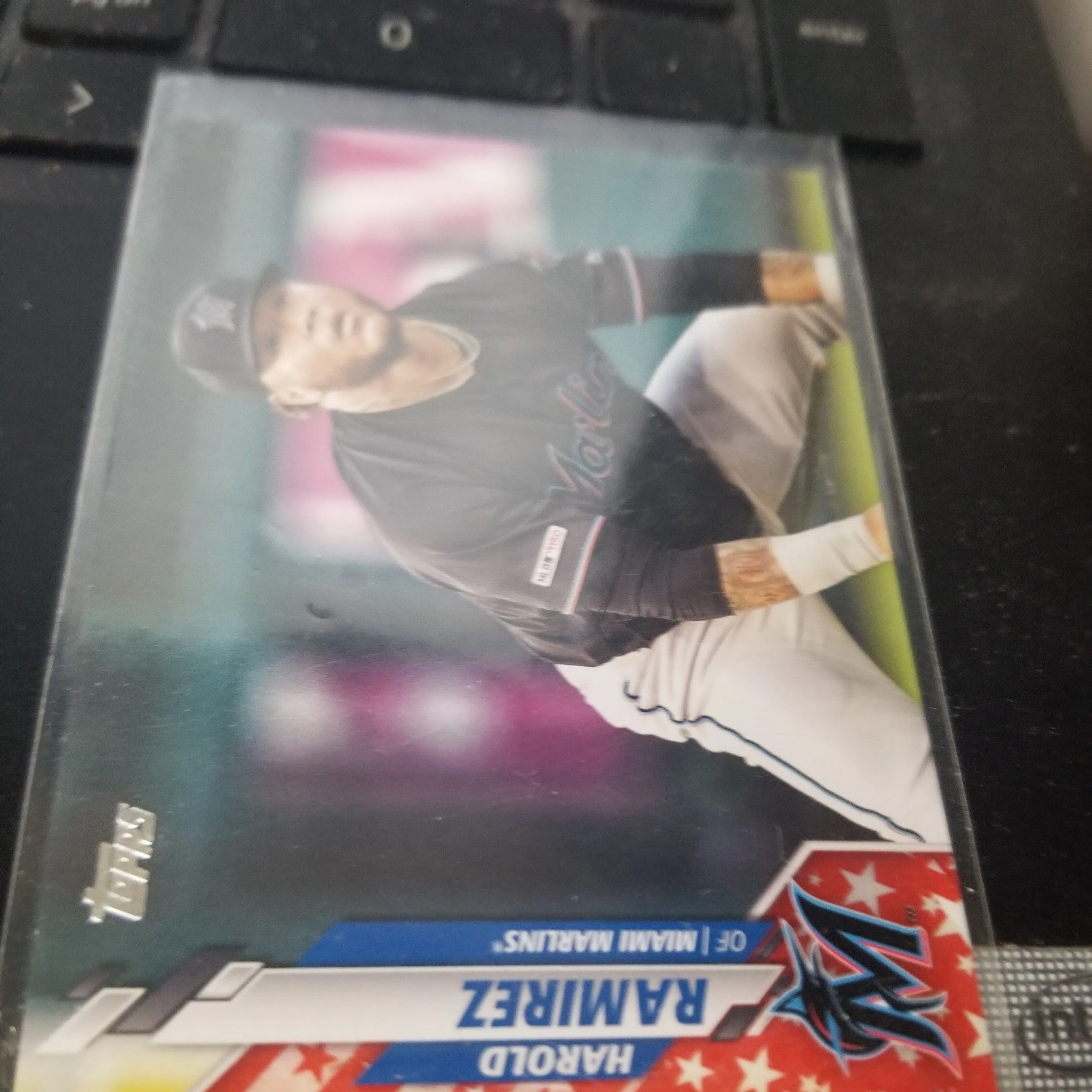 Product image for Harold Ramirez 2020 topps independence day # 21/76 Marlins
