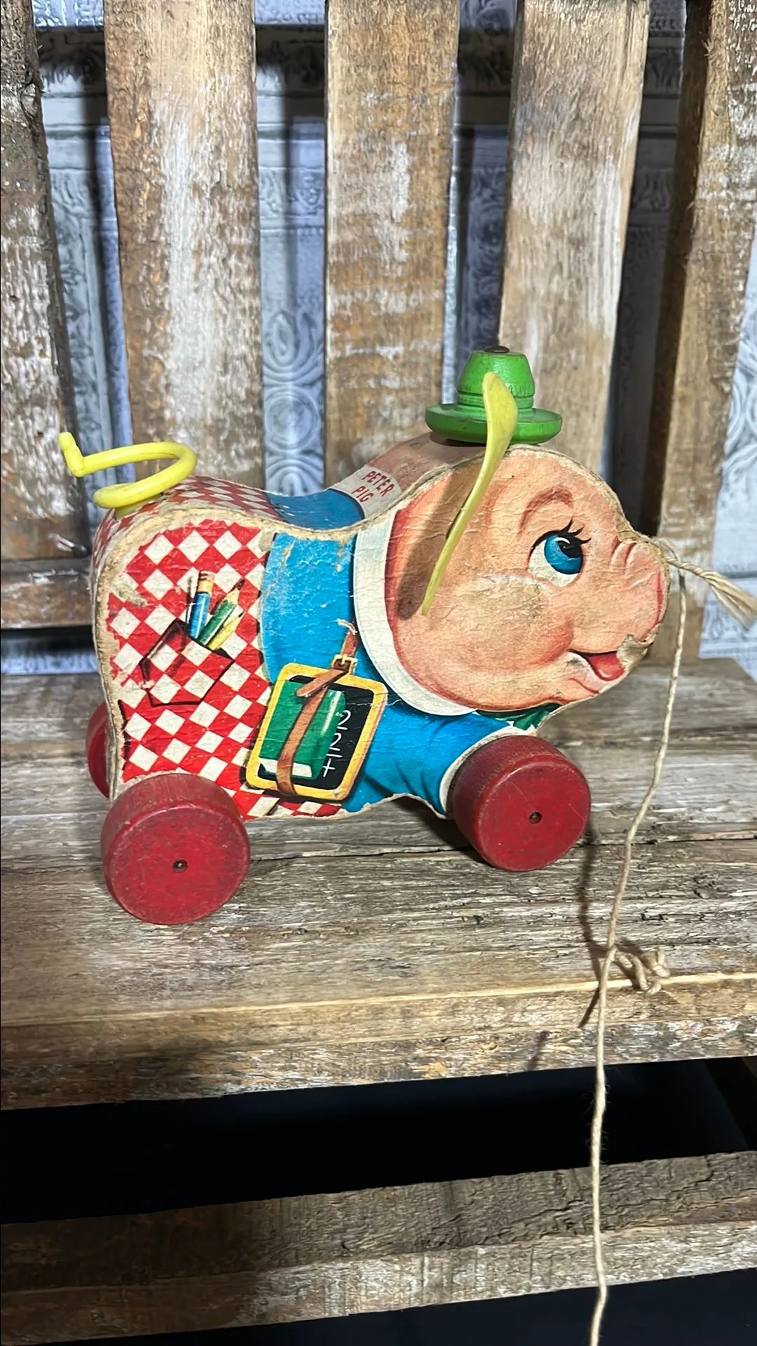 Product image for 009.) Vintage Fisher Price Peter Pig Toy