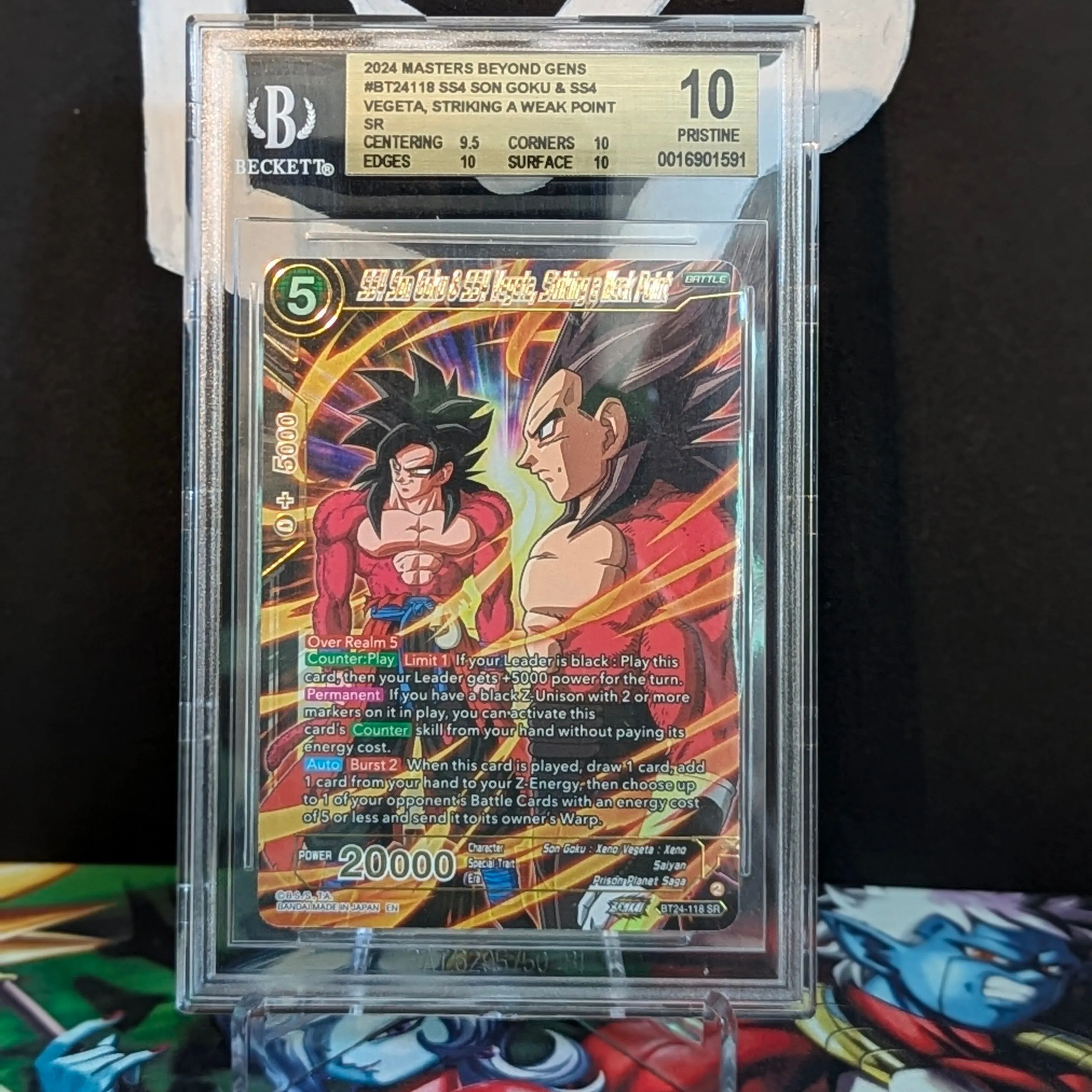 BGS 10 SS4 Vegeta and SS4 Goku BT24-118 SR  Whatnot: Shop, Sell, Connect