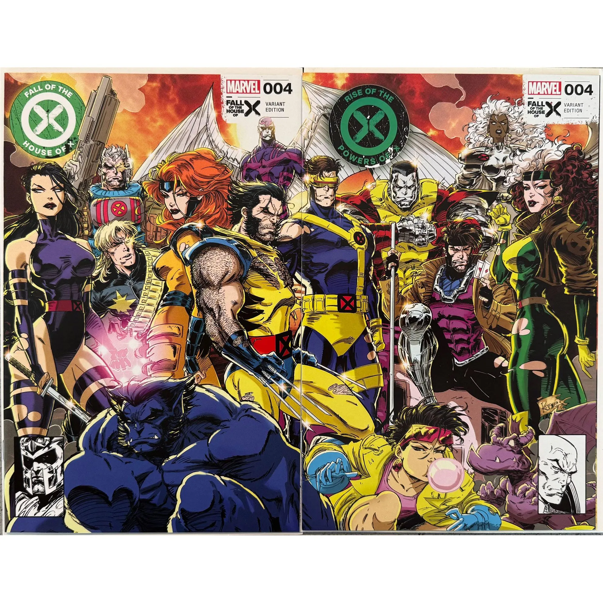 Product image for Fall Of The House Of X (2024) #004 + Rise Of The Powers Of X (2024) #004 | Kaare Andrews Connecting Variant Set