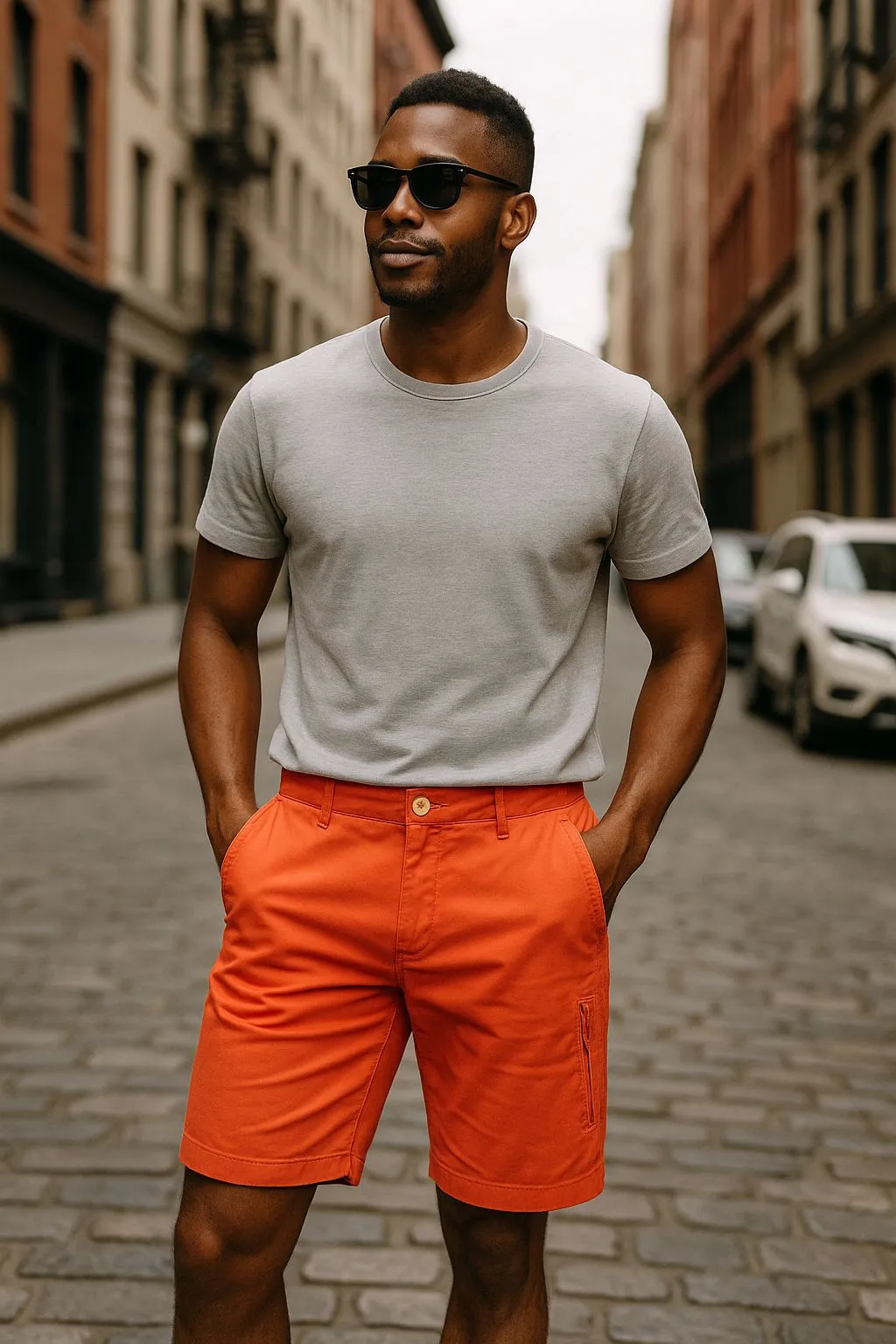 Product image for Woolrich Utility Chino Shorts Men’s 32 Orange Zip Pocket Urban Bold Summer