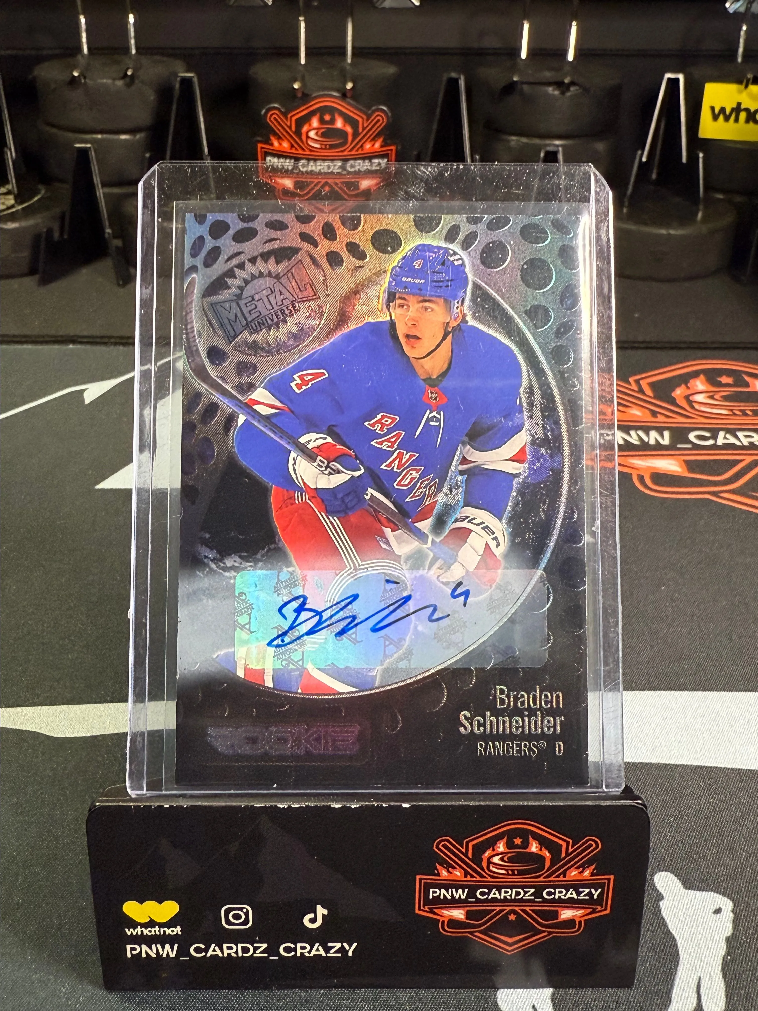 Product image for 2022-23 Skybox Metal Universe #168 Braden Schneider Rookie Silver FX Auto /349