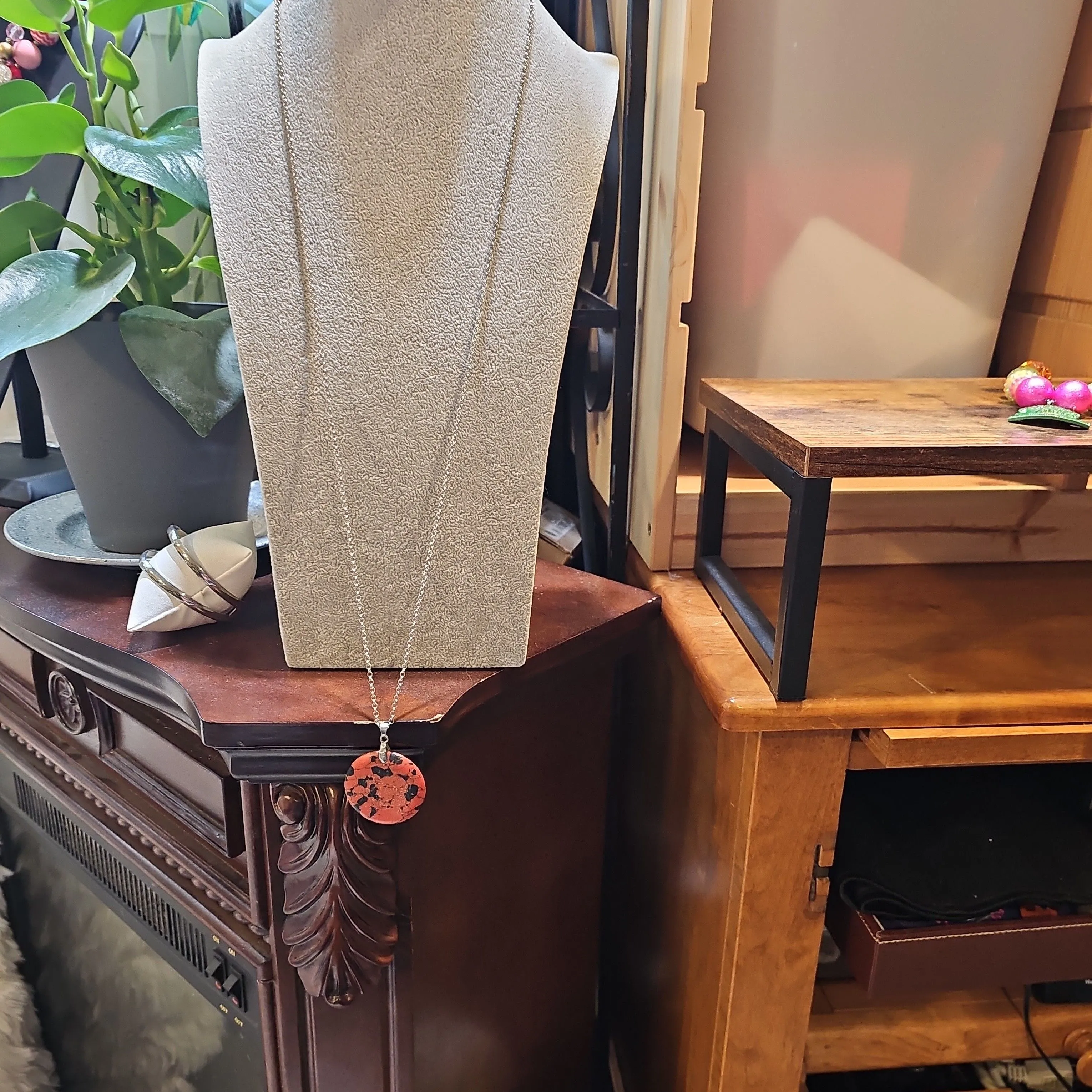 Product image for Red and Black Medallion necklace