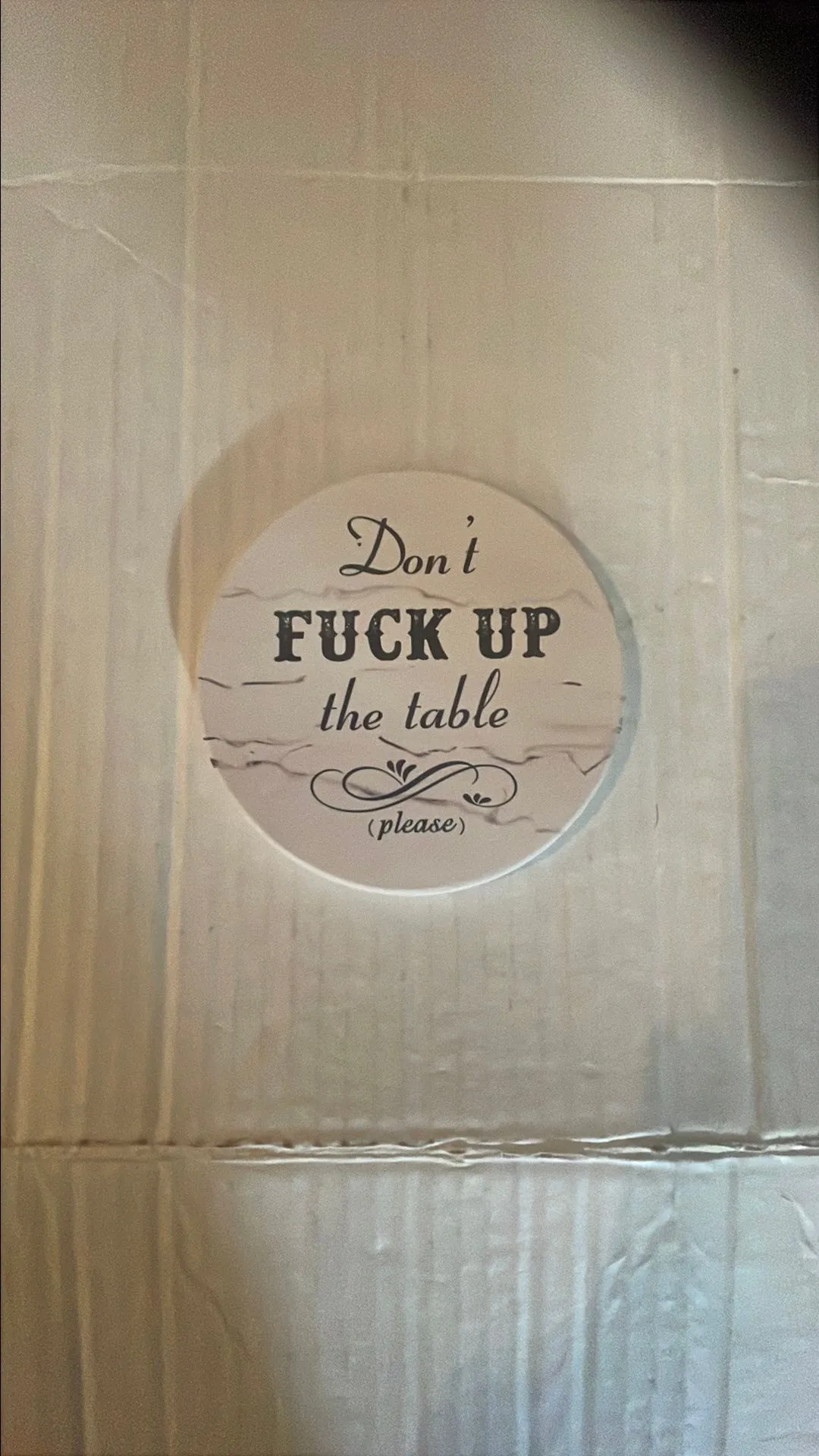 Product image for Don't F up the table please home decor coaster