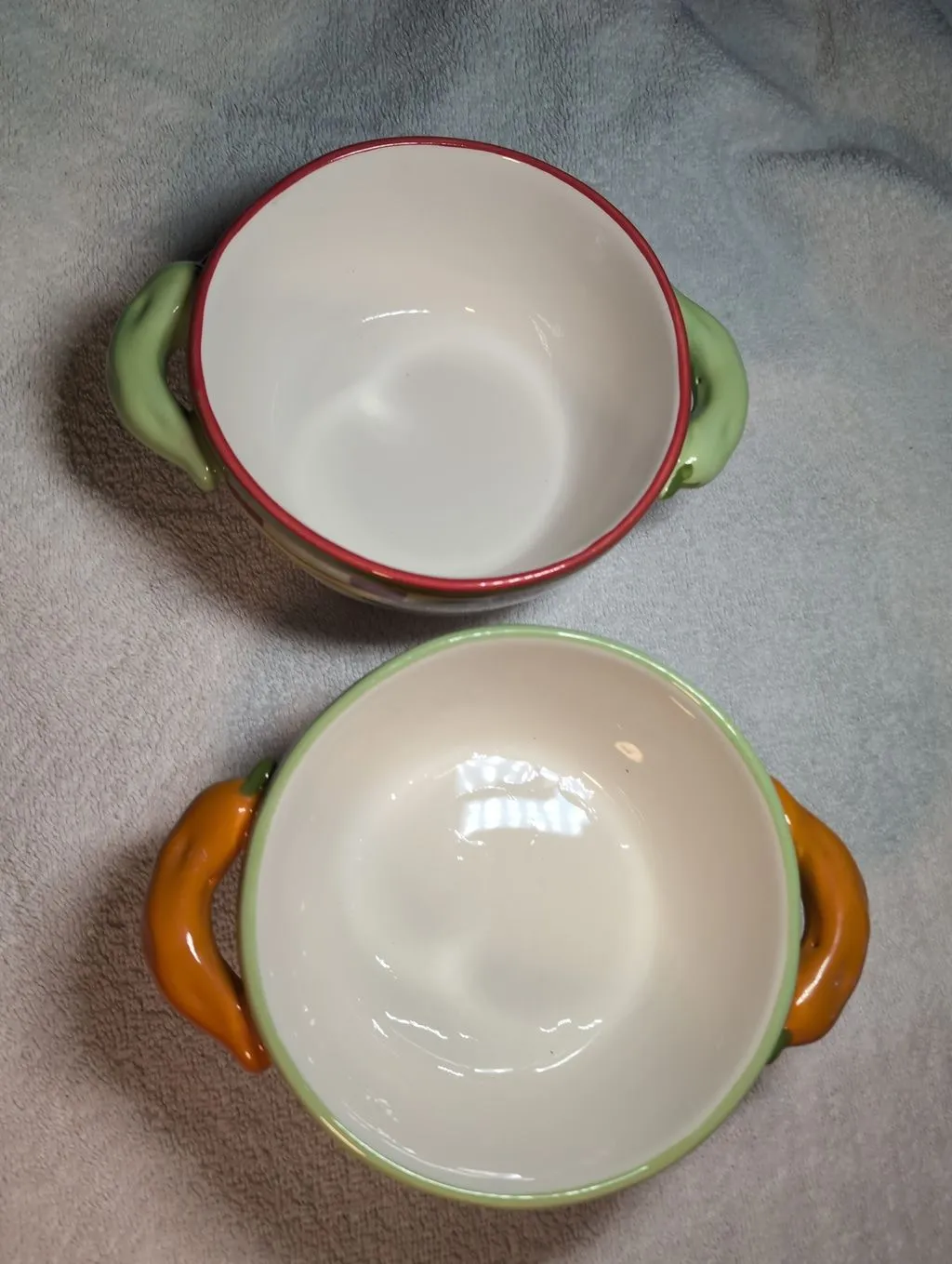 Product image for Cracker Barrel Pepper Handle Soup/Stew/Chili Bowls, Set of Two, 3 Cup Capacity