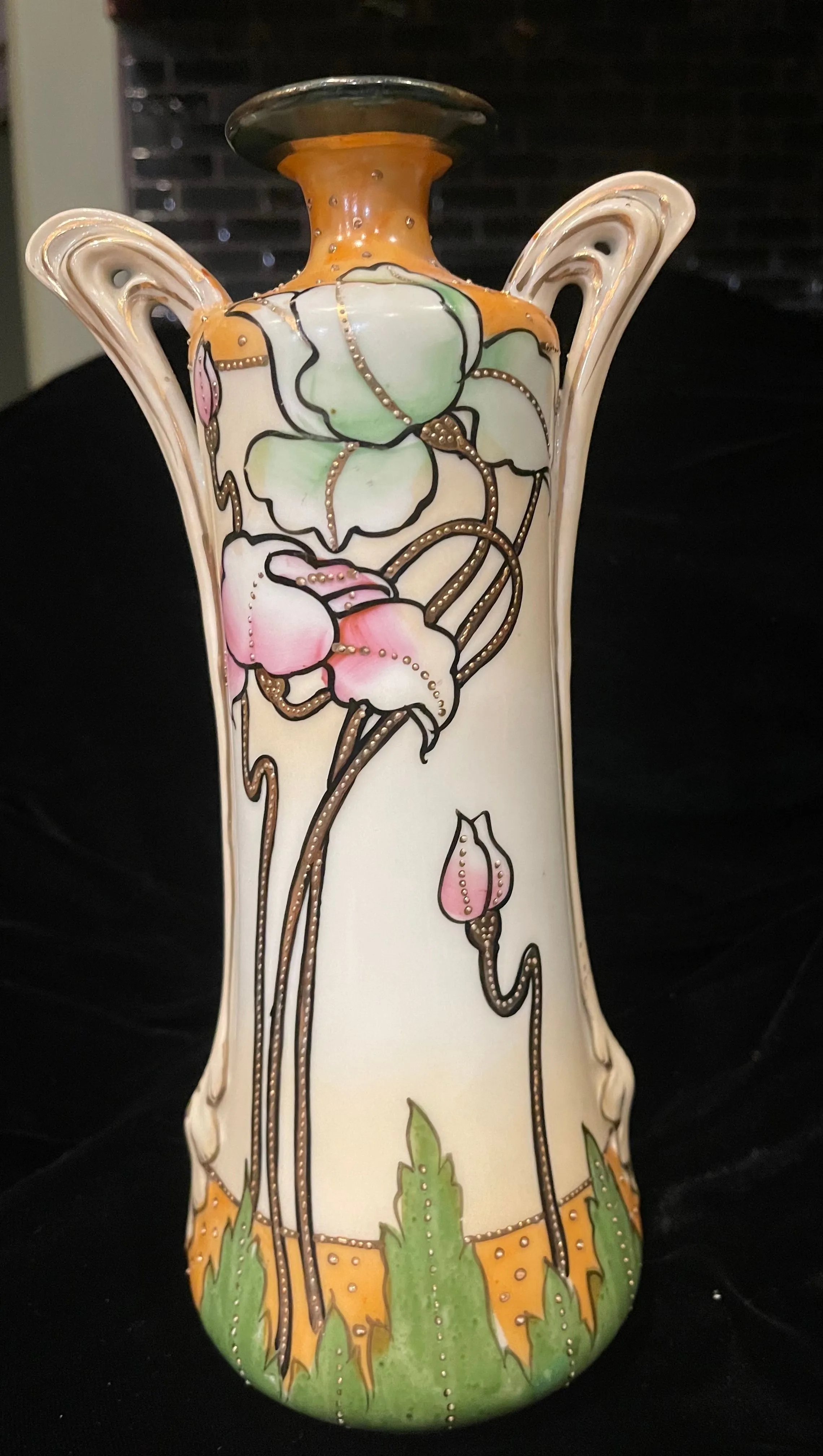 Product image for Antique Hand Painted Nippon Moriage Vase