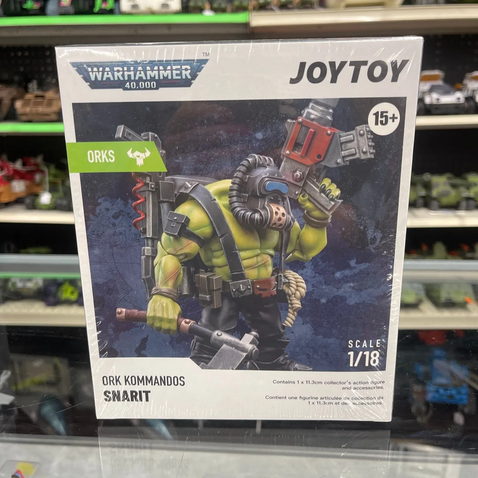 Product image for Warhammer 40k Ork Kommandos Dakka Boy Snarit 1/18 Figure JOYTOY