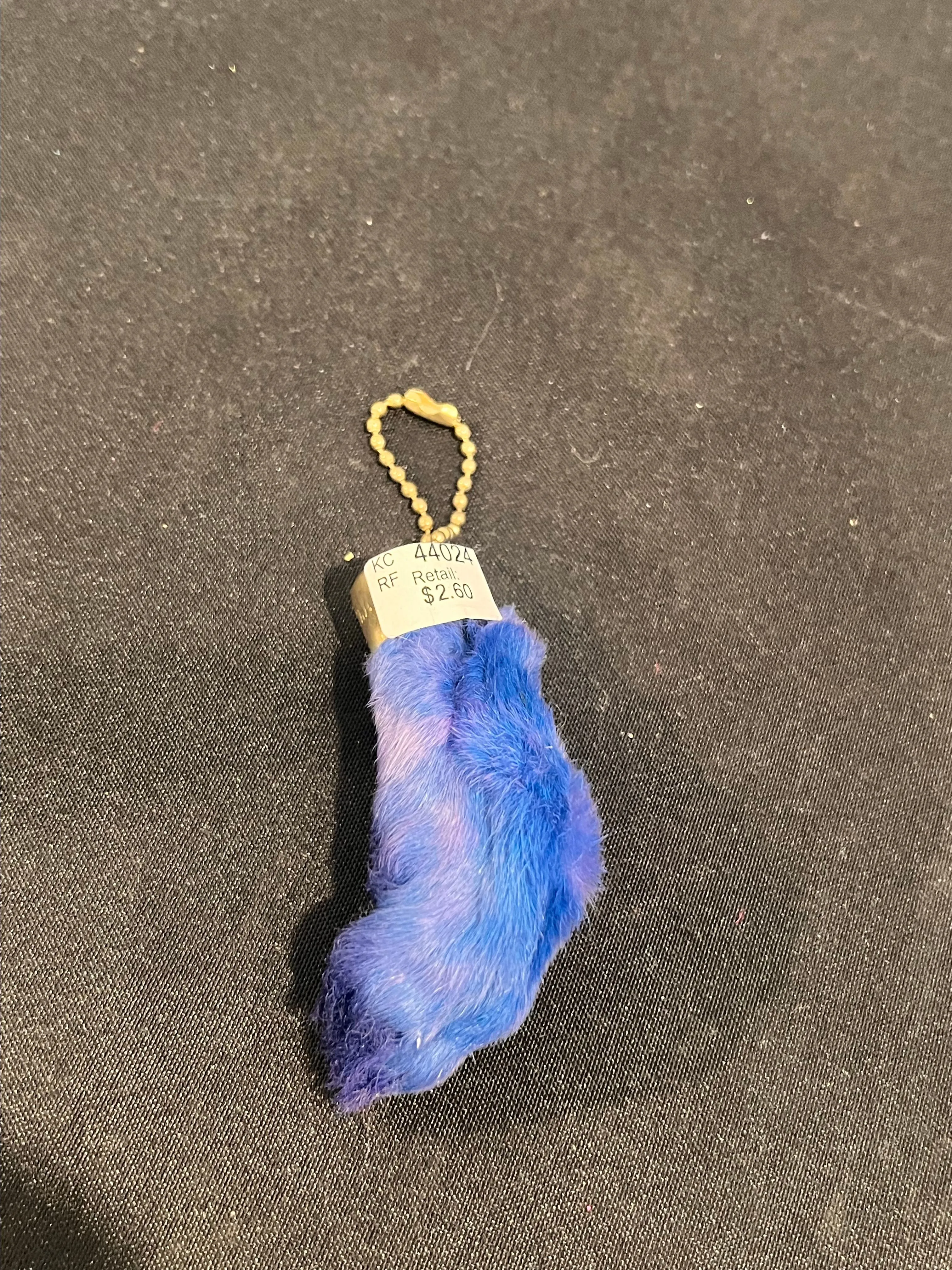 Product image for Blue lucky rabbit foot keychain
