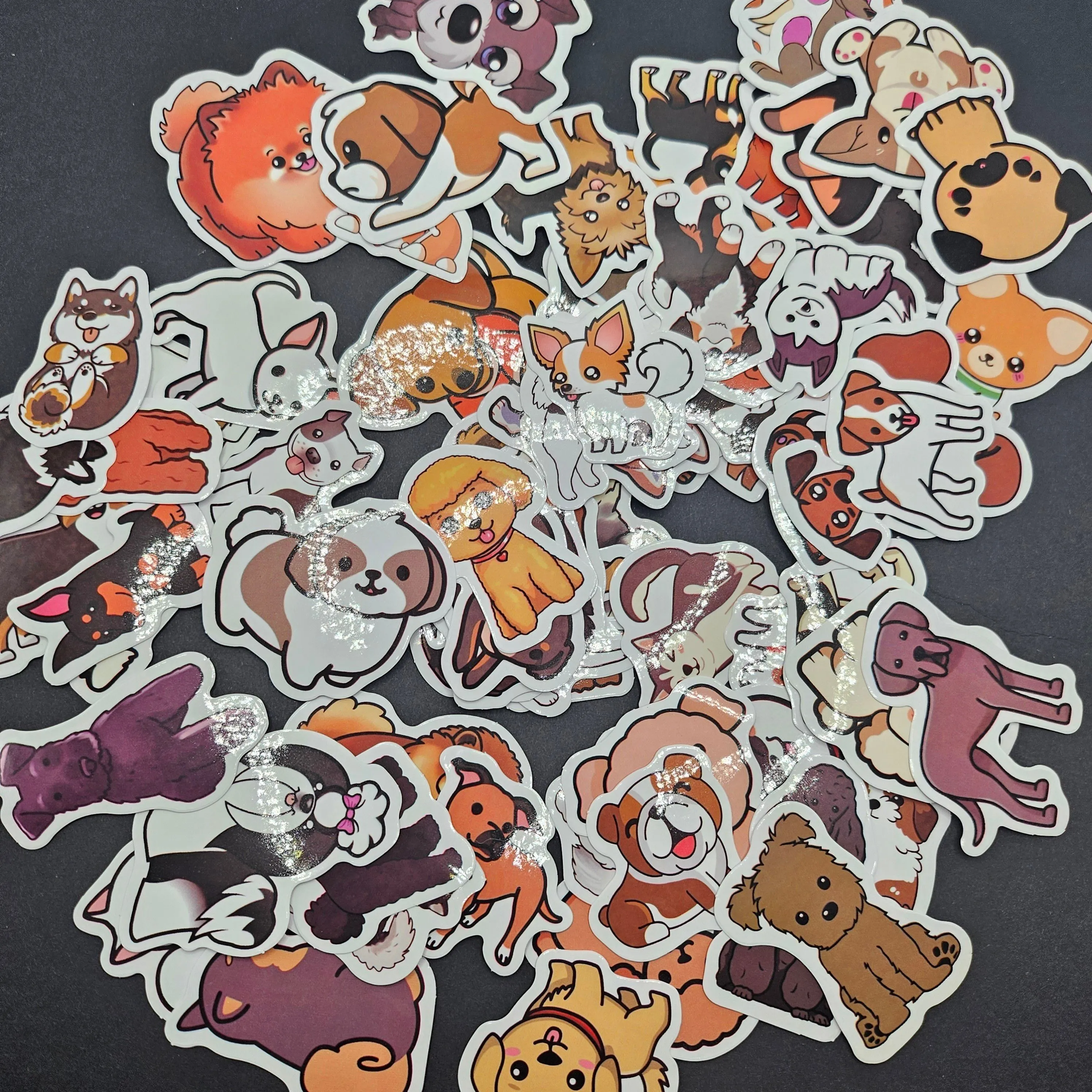 Product image for RANDOM Precut Individual Colorful or Realism DOG set of 6 stickers - small