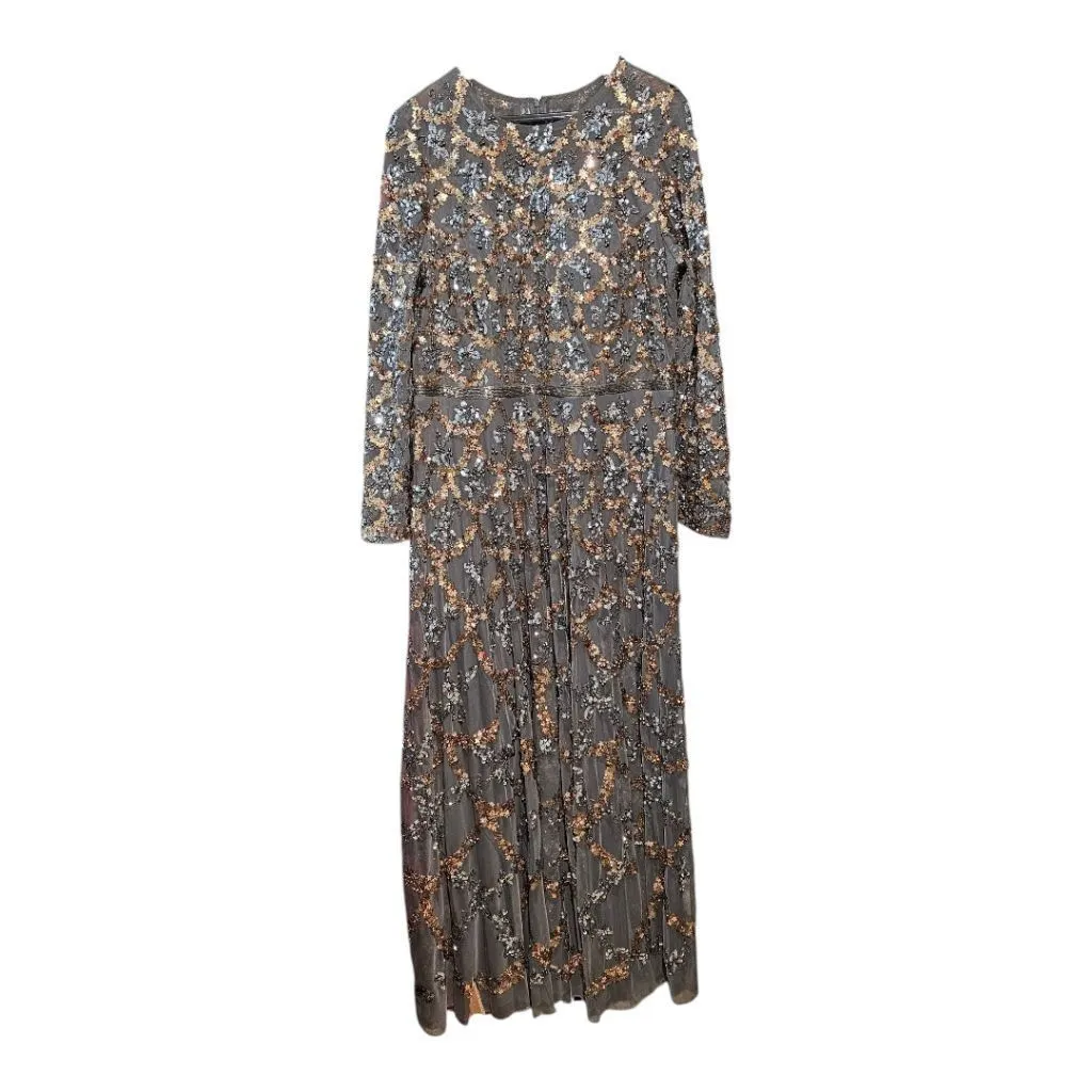 Product image for Mac Duggal Dress, Size16, Grey and Gold