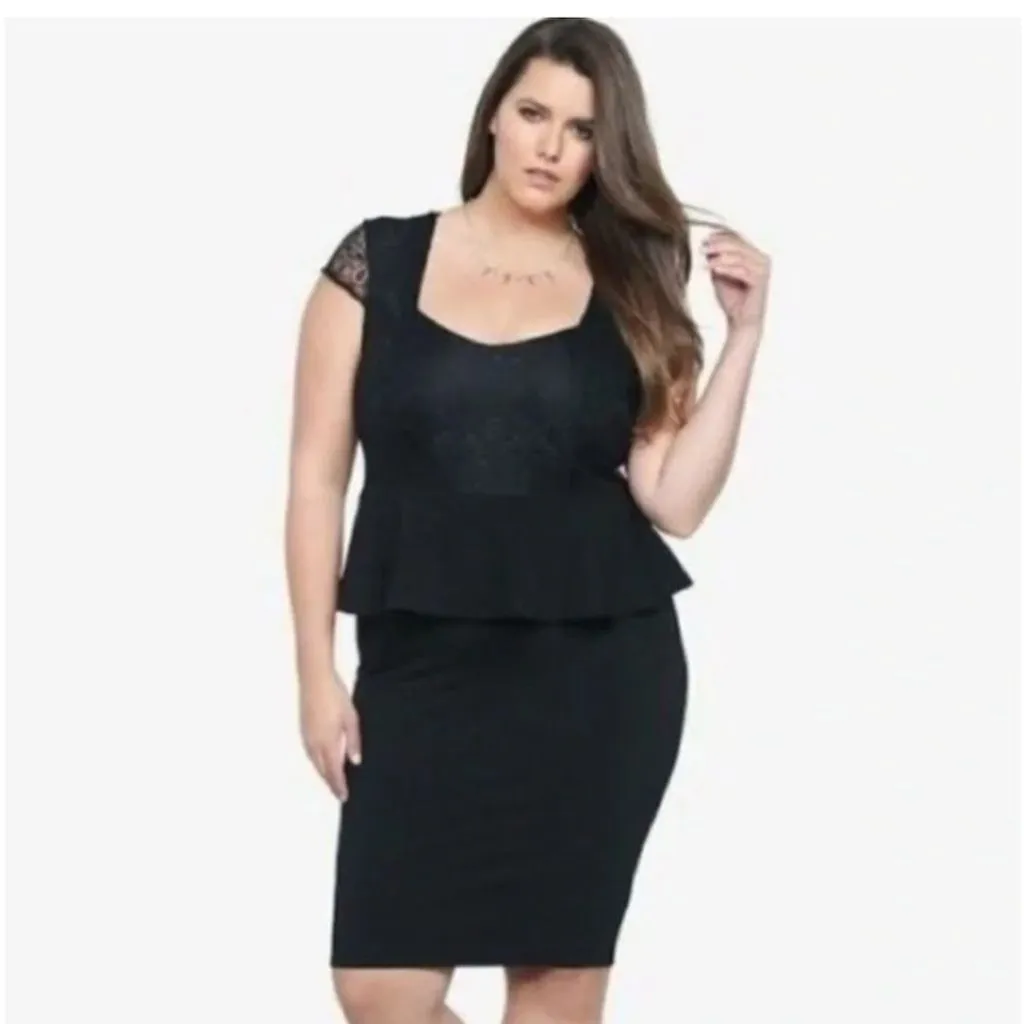 Product image for 41. Torrid Black Lace Sleeve Midi Dress