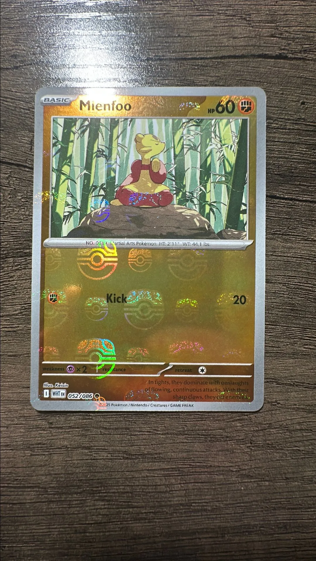Product image for Mienfoo Masterball 52/86 Reverse Holofoil