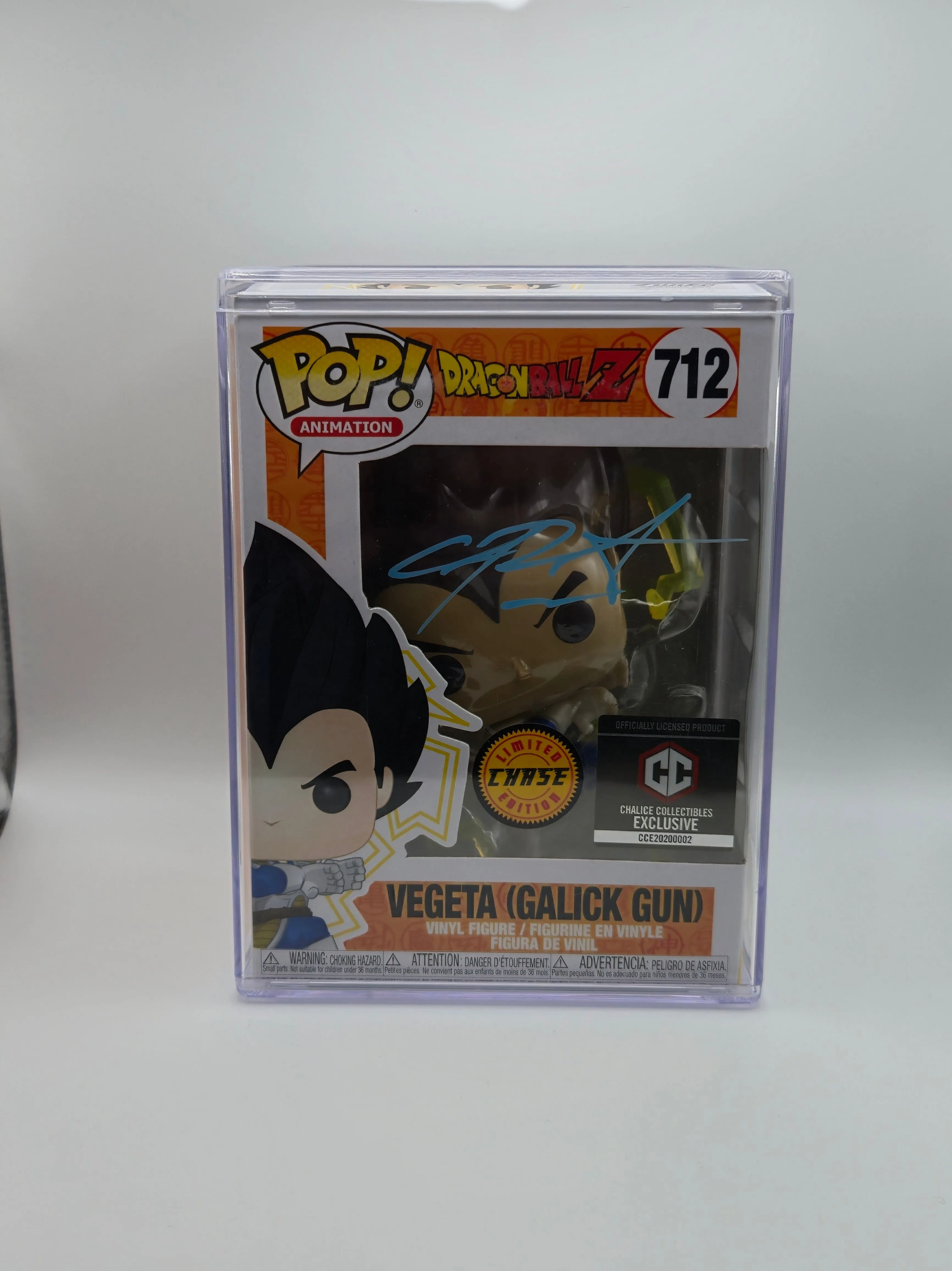 Product image for Funko Pop! Dragon Ball Super #713 Vegeta Powering Up Chase Signed By Chris Sabat