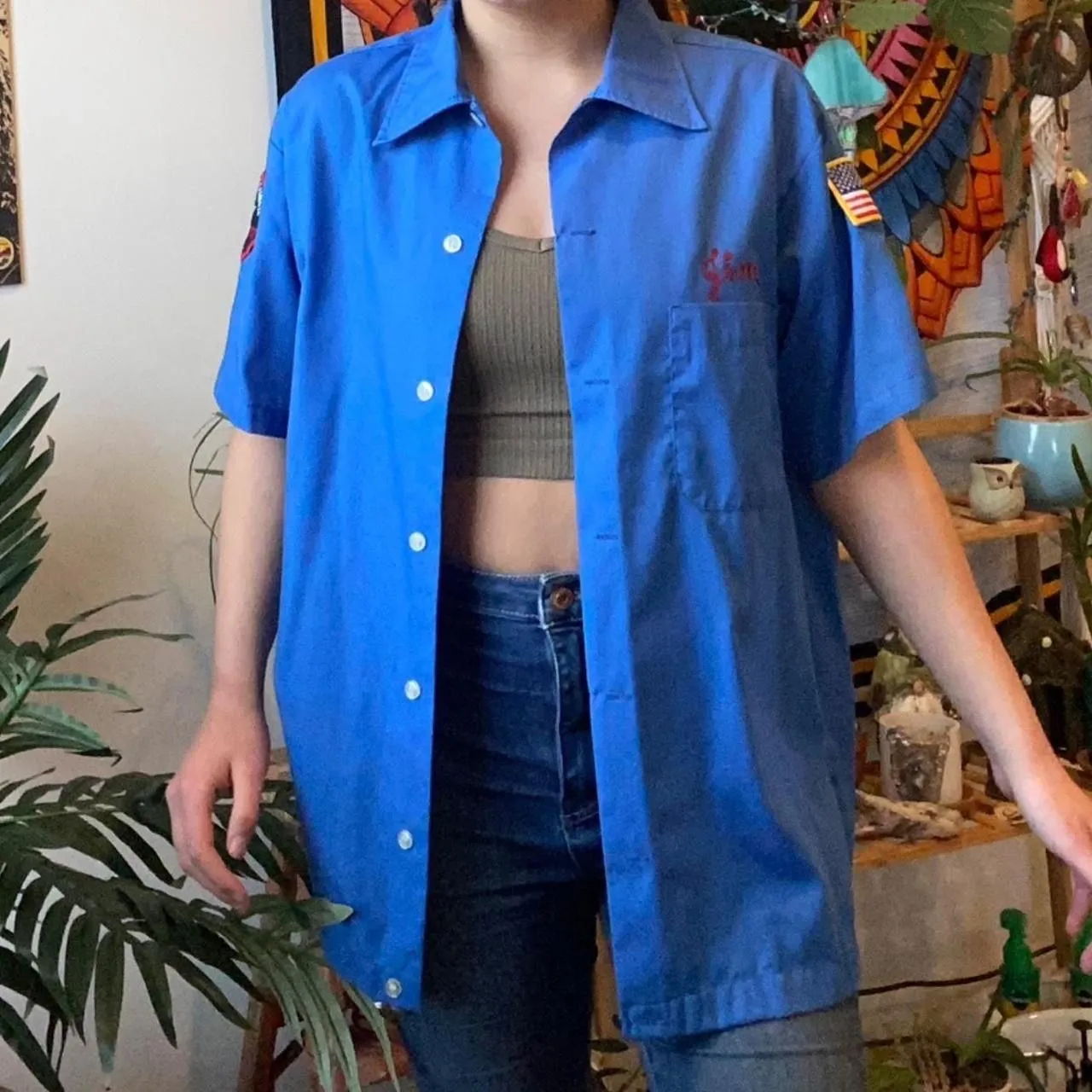 Product image for Vintage 1987 Sahara Mini Patrol button up shirt Size M