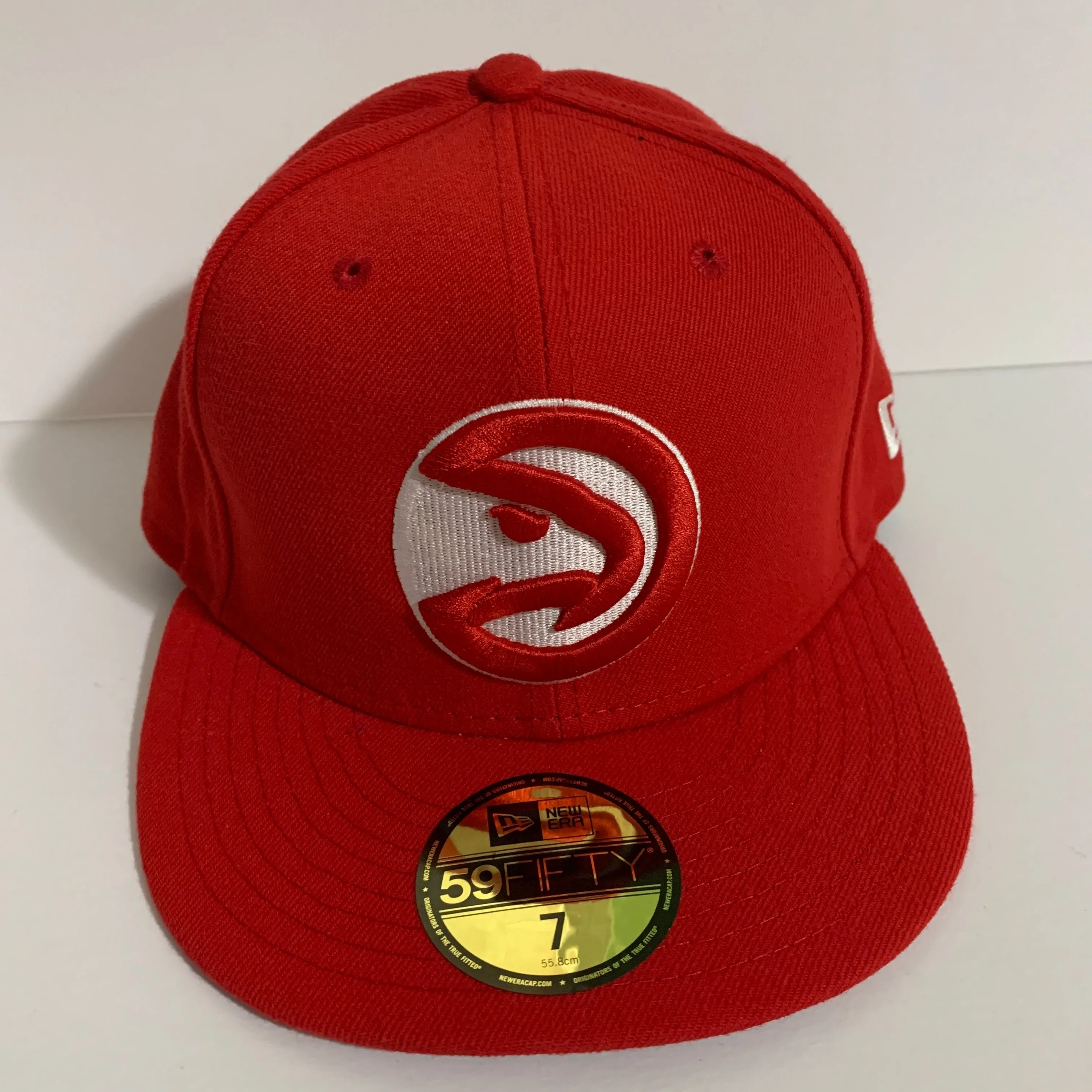Product image for New Era 59Fifty Fitted Hat NBA Atlanta Hawks Red White Baseball Cap 7