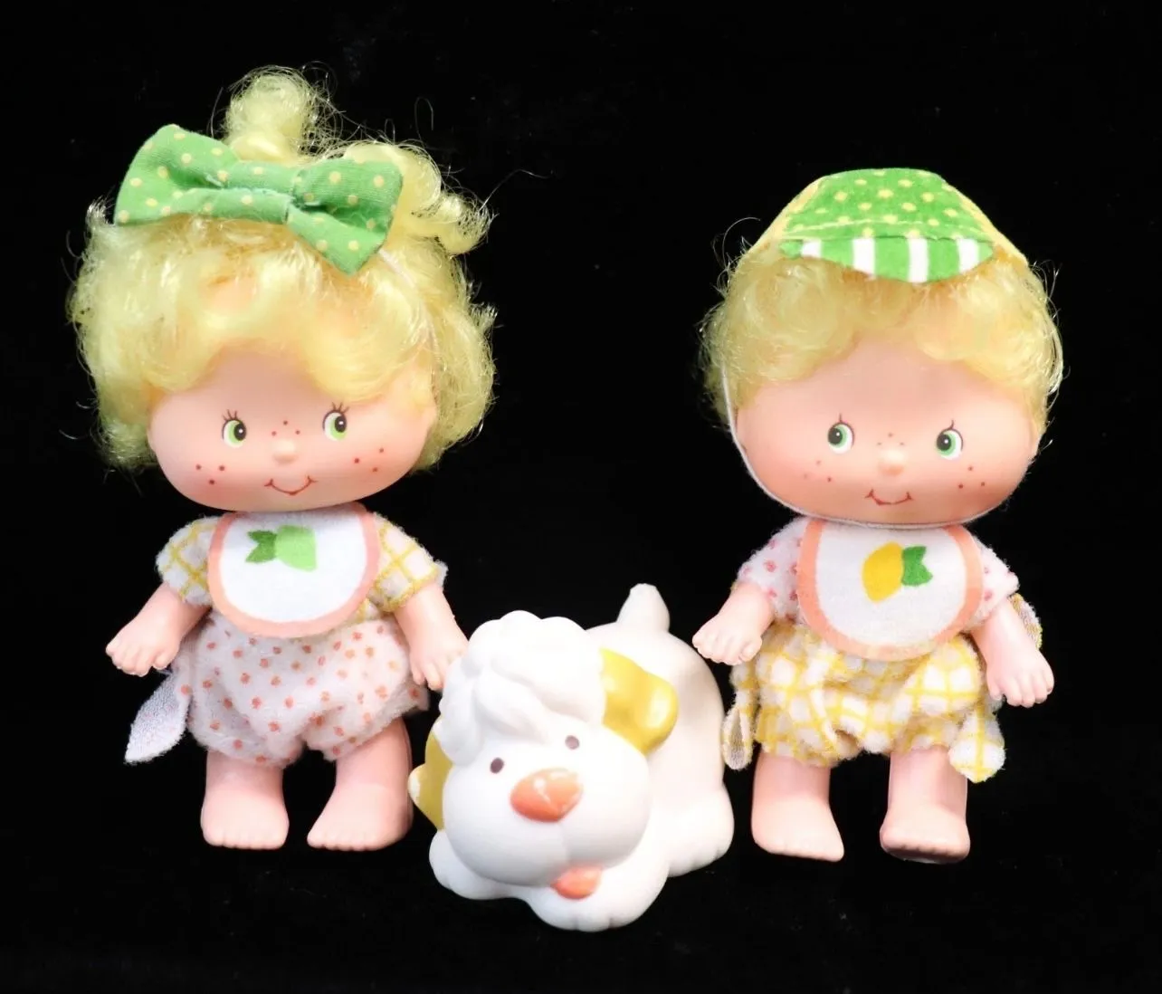 Product image for #1 Vintage Strawberry Shortcake Lem and Ada Dolls w/ Sugar Woofer Pet