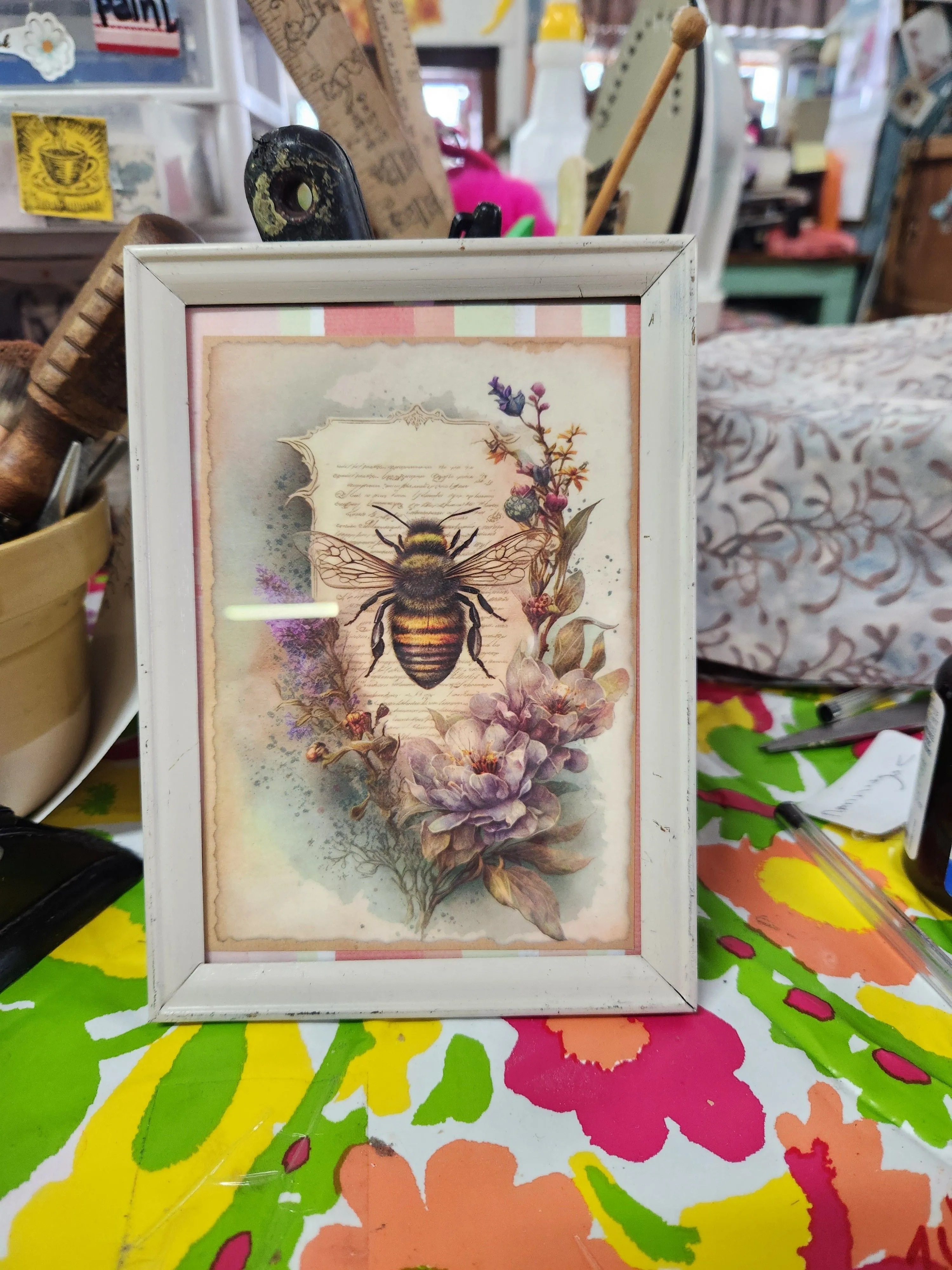 Product image for New Bee Ephemera framed