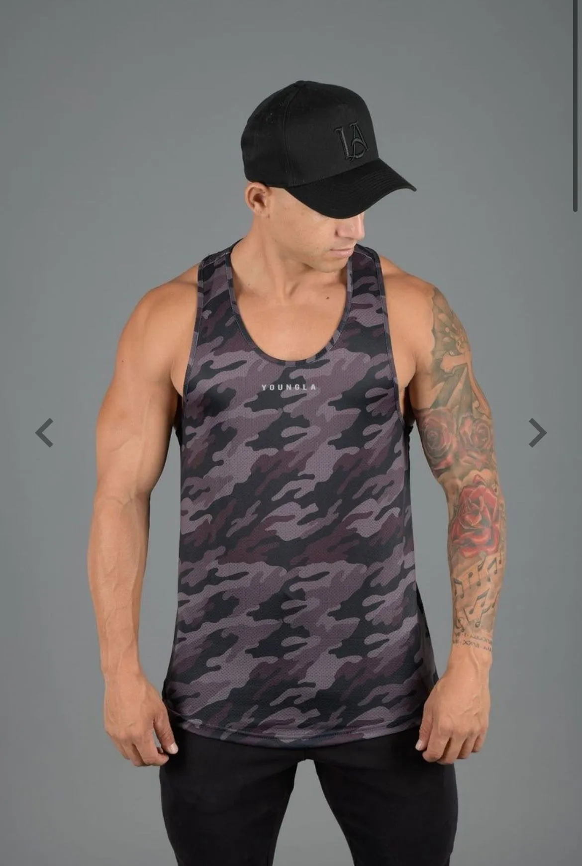 Product image for Camo Black Young LA Performance Line Tank Top 305