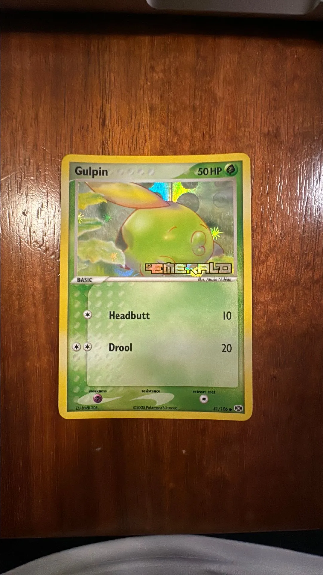 Product image for Gulpin ex emerald stamped holo 51/106