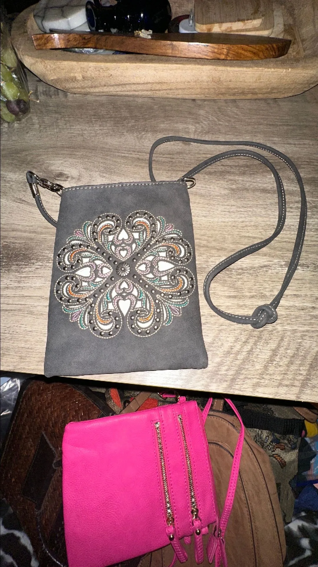 Product image for American Bling Leather Studded Crossbody Bag