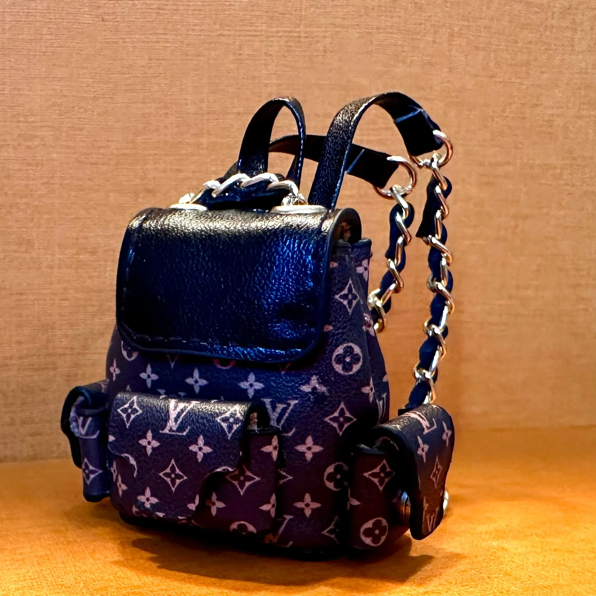Product image for NEW HANDMADE Fashion utility backpack pu leather mini bag charm/keychain