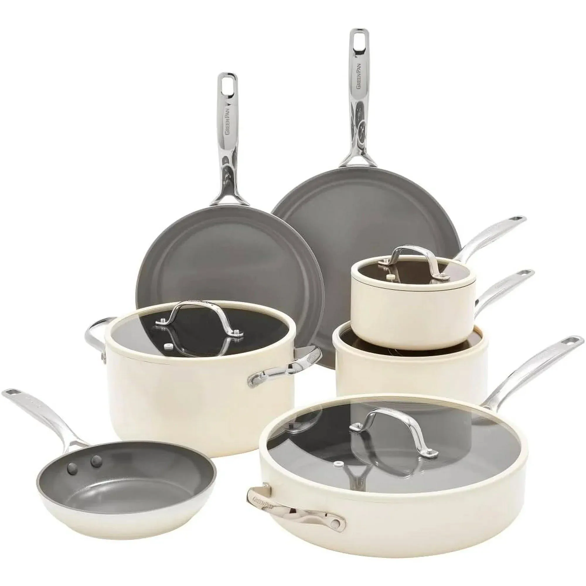 Product image for Eras Ceramic Non-Stick 11-piece Cookware Set GreenPan (No Box)