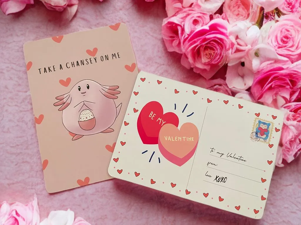 Product image for Take a Chansey on me Valentines postcard