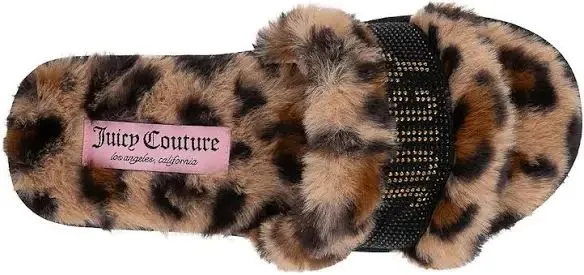 Product image for Juicy Couture Animal Print Slippers - Size 10