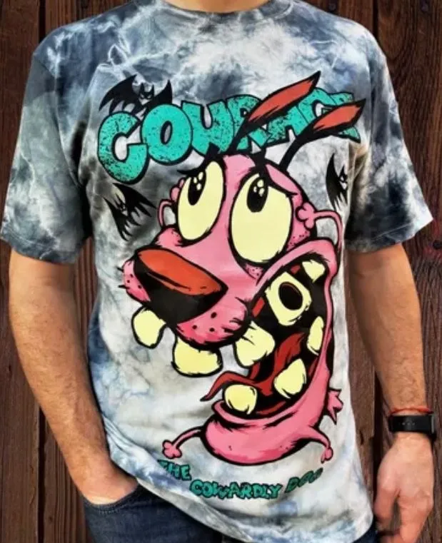 Product image for Clothing- Courage The Cowardly Dog Polyester Graphic Tee- Size XL