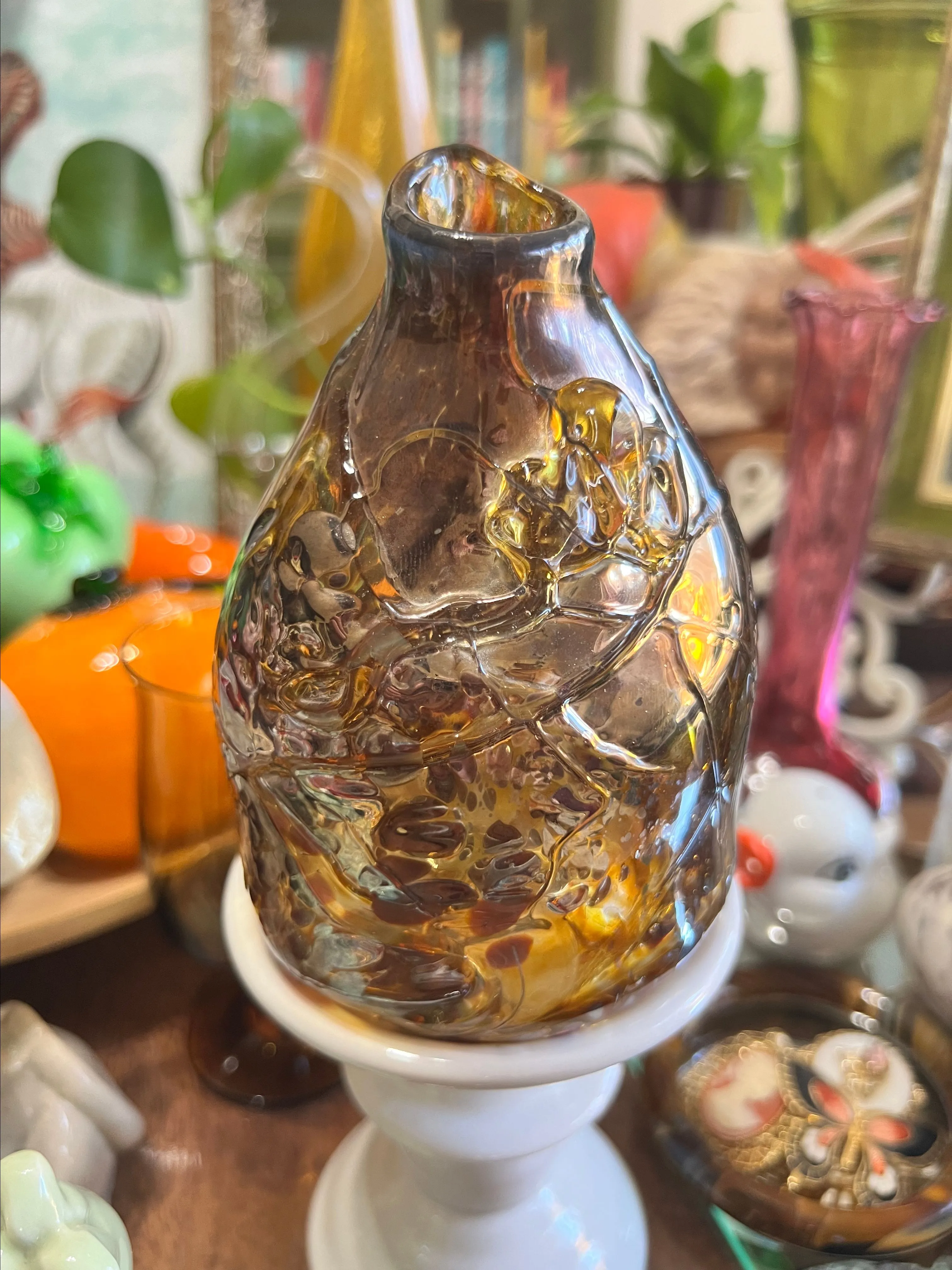 Product image for Signed Hand Blown Art Glass Vase