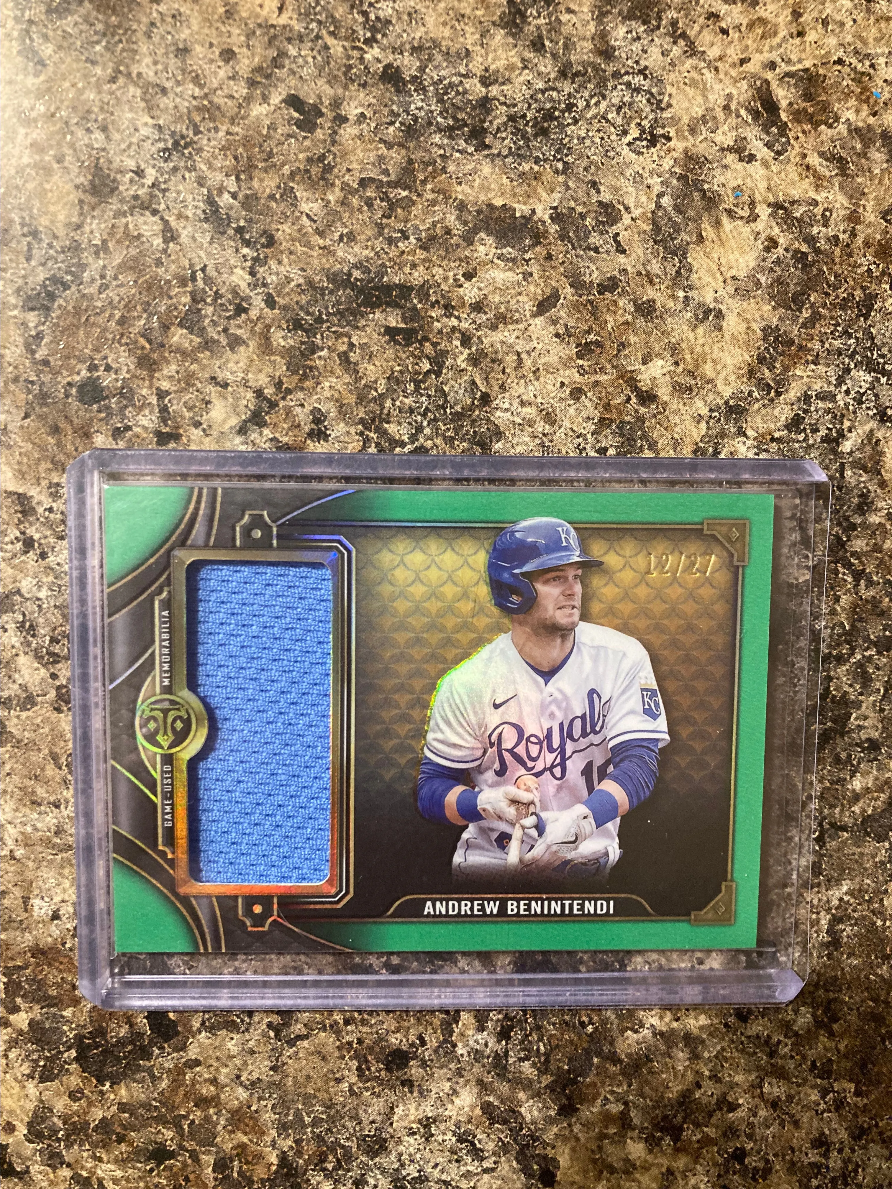 Product image for Andrew Benintendi 2022 Topps triple threads jumbo relic game used /27