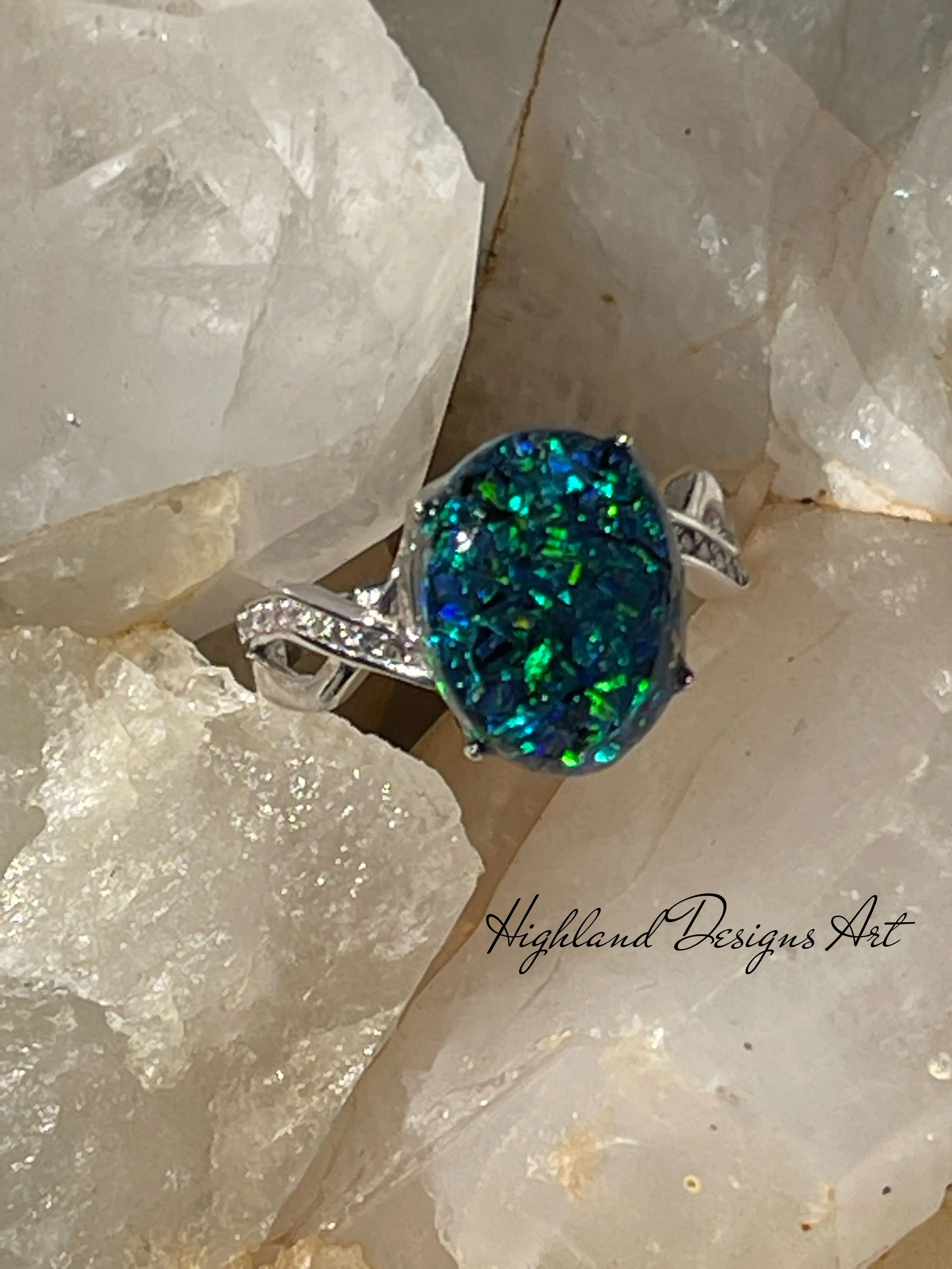 Product image for Black Fire Opal Ring (5ct)