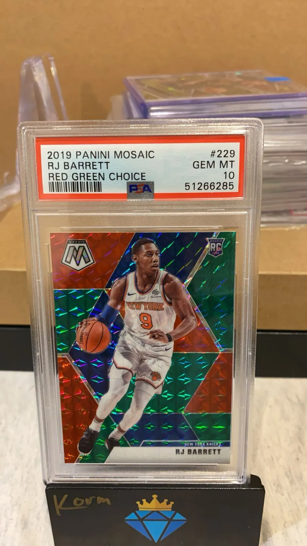 Product image for RJ Barrett Rookie 2019 Panini Mosaic Red&Green Choice PSA 10 Gem Mint #229