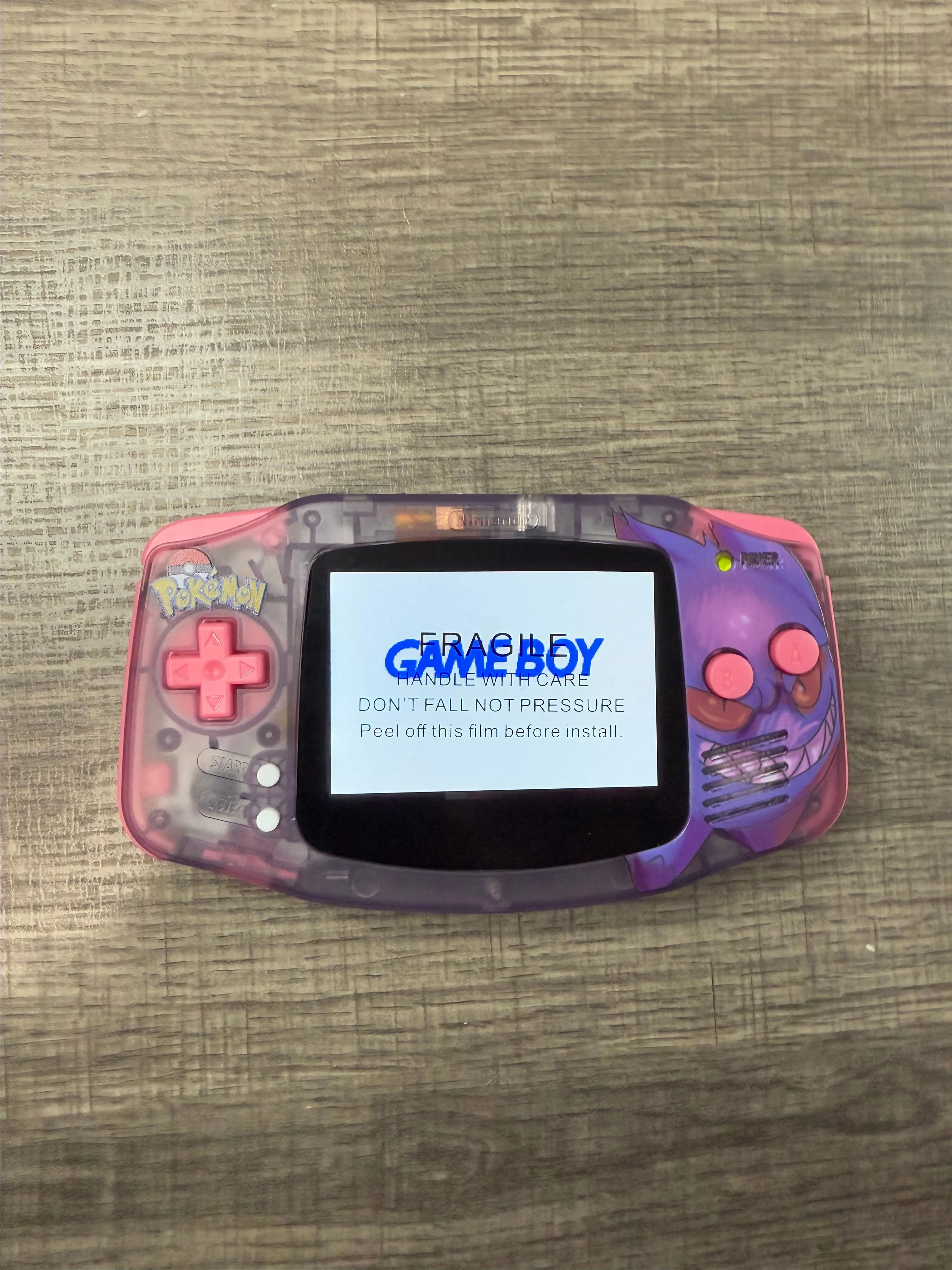 Product image for Custom gameboy advance pokemon gengar theme with ips laminated screen