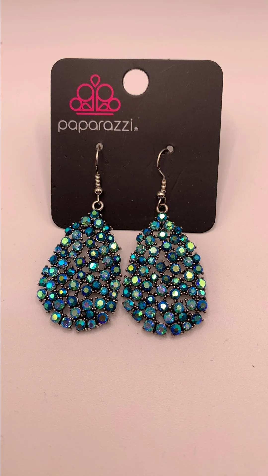 Product image for Fish hook blue/green earrings